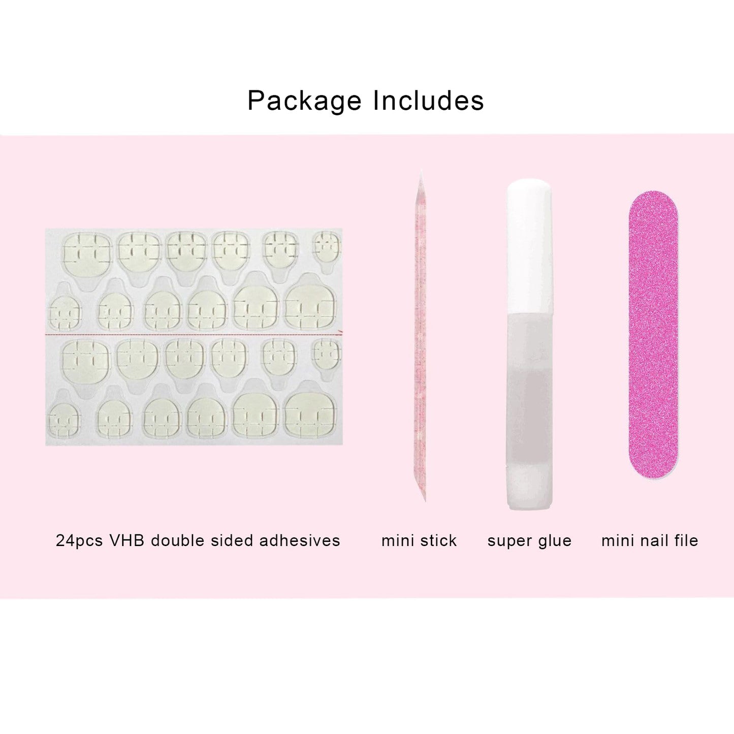 24 Pcs 3D Pink Press on Nails Y2K with Glue Butterfly and Flower Designs Bow Nails Pink Acrylic Nails Cute Press on Nails