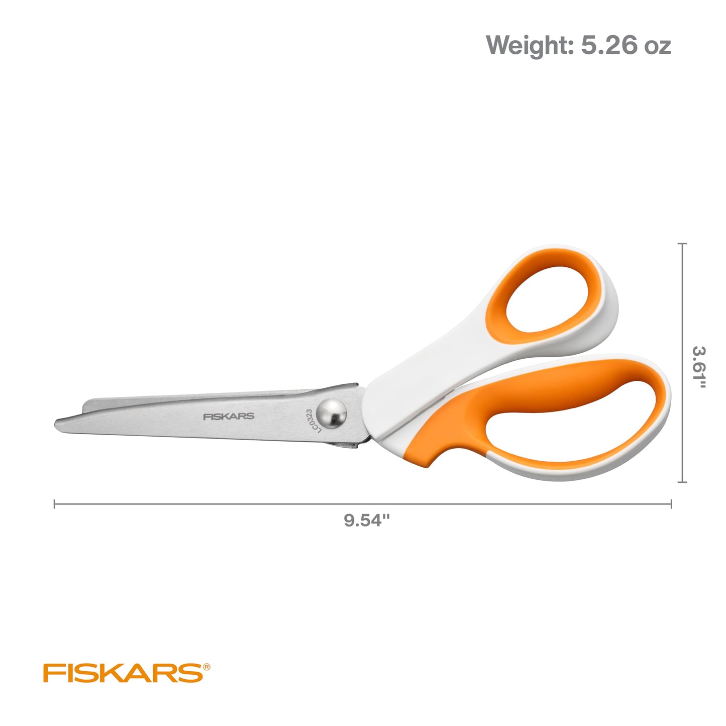 Fiskars Pinking Shears, Gifts for Mom, Fabric Scissors with Ergonomic Handle,Zig Zag Edge and Stainless Steel Blades, Orange/White