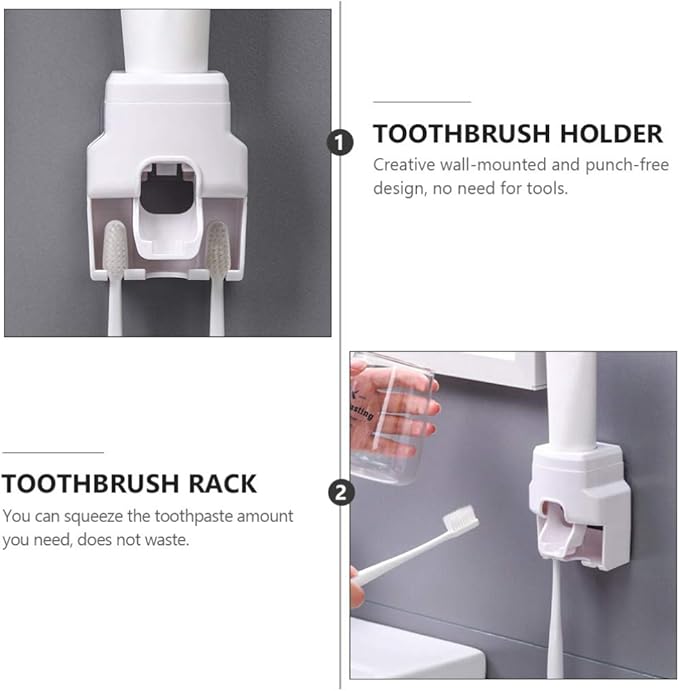 Toothpaste Dispenser Squeezer Pump Wall Mounted Storage Holder Hand Bathroom Accessories for Washroom