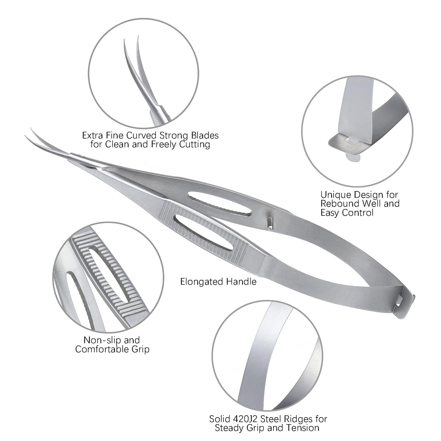 XGIZMOO Cuticle Scissors Extra Fine Curved Professional Ultra Sharp Precise Pointed Tip Cuticle Trimmer Cutter for Hang Nails and Dry Skin
