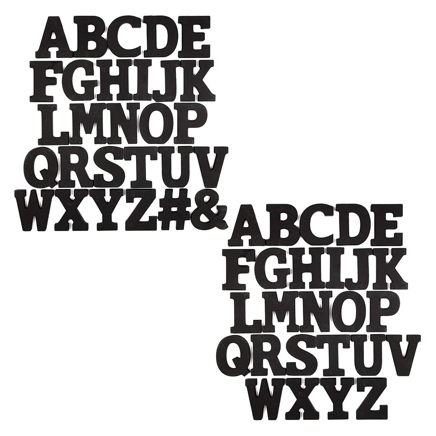 Bright Creations 54 Pieces 3D Wooden Alphabet Letters for Tabletop, Home Wall, Party Decor, DIY Crafts, A-Z (3 Inch, Black, 0.6 in Thick) - Letters for Wall Decor