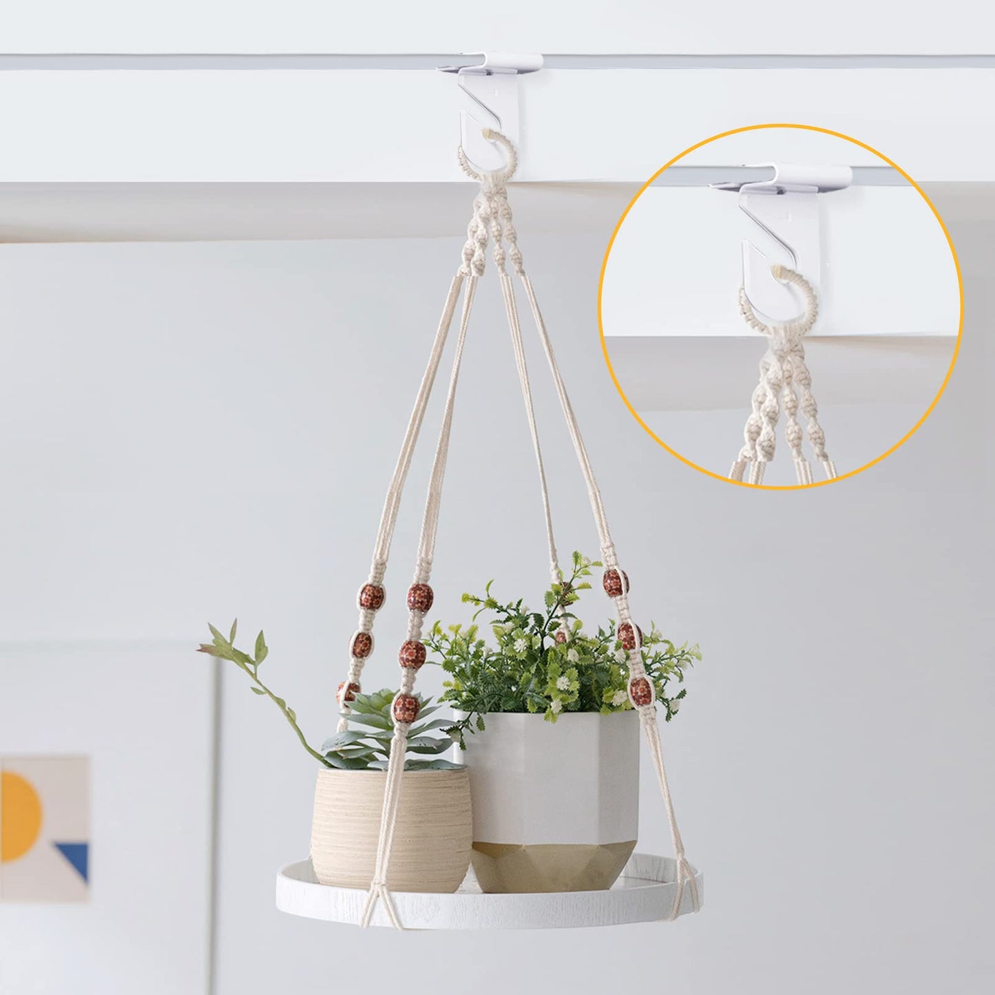 Wakhow 20 Pairs Drop Ceiling Hooks for Hanging, Suspended Track Ceiling Tile Clips, Ceiling Grid Hangers for Decorations from Classroom, Office, Home, Wedding, Hold Up to 20 lbs, 1" W X 1½" H