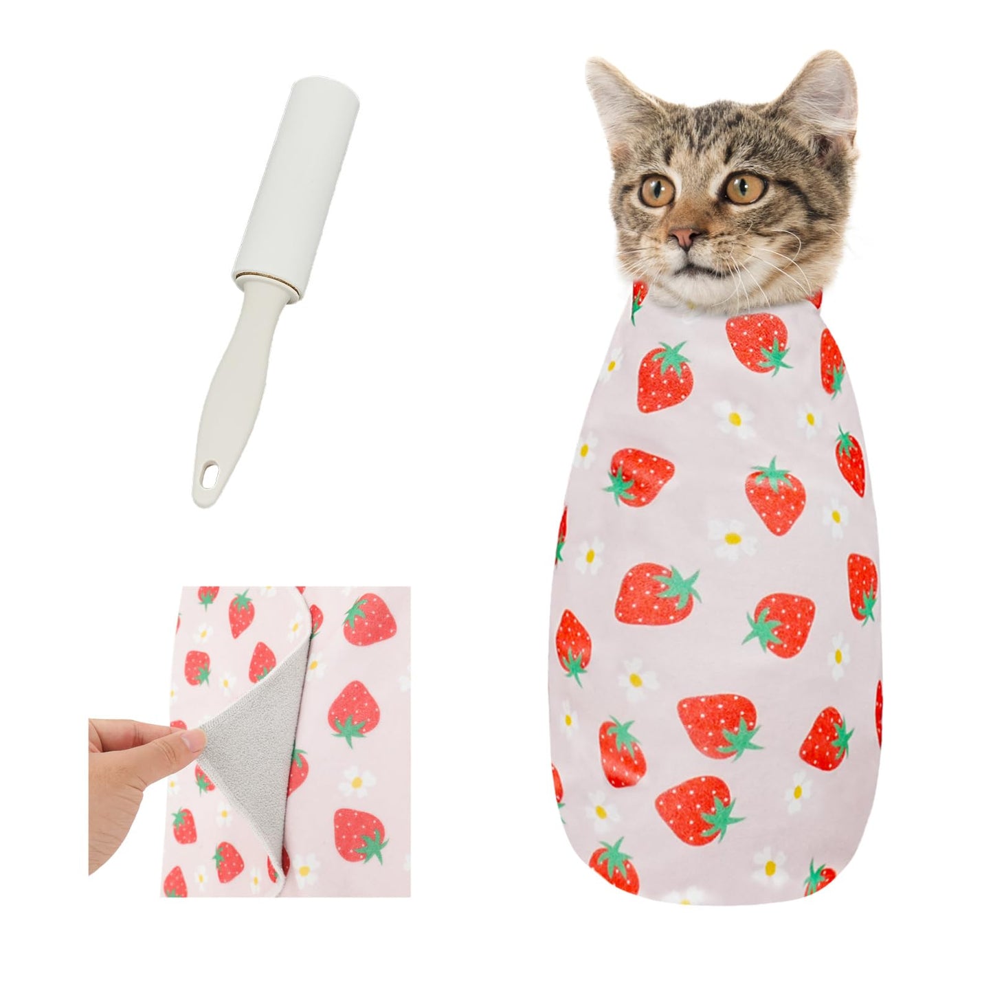 Supet Cat Grooming Wrap for Cutting Nails, 2026 Self-Adherent Cat Wrap, Anti-Escape Calming Cat Swaddle Wrap for Medicine, Nail Clipping, Teeth Brushing, Ear Cleaning