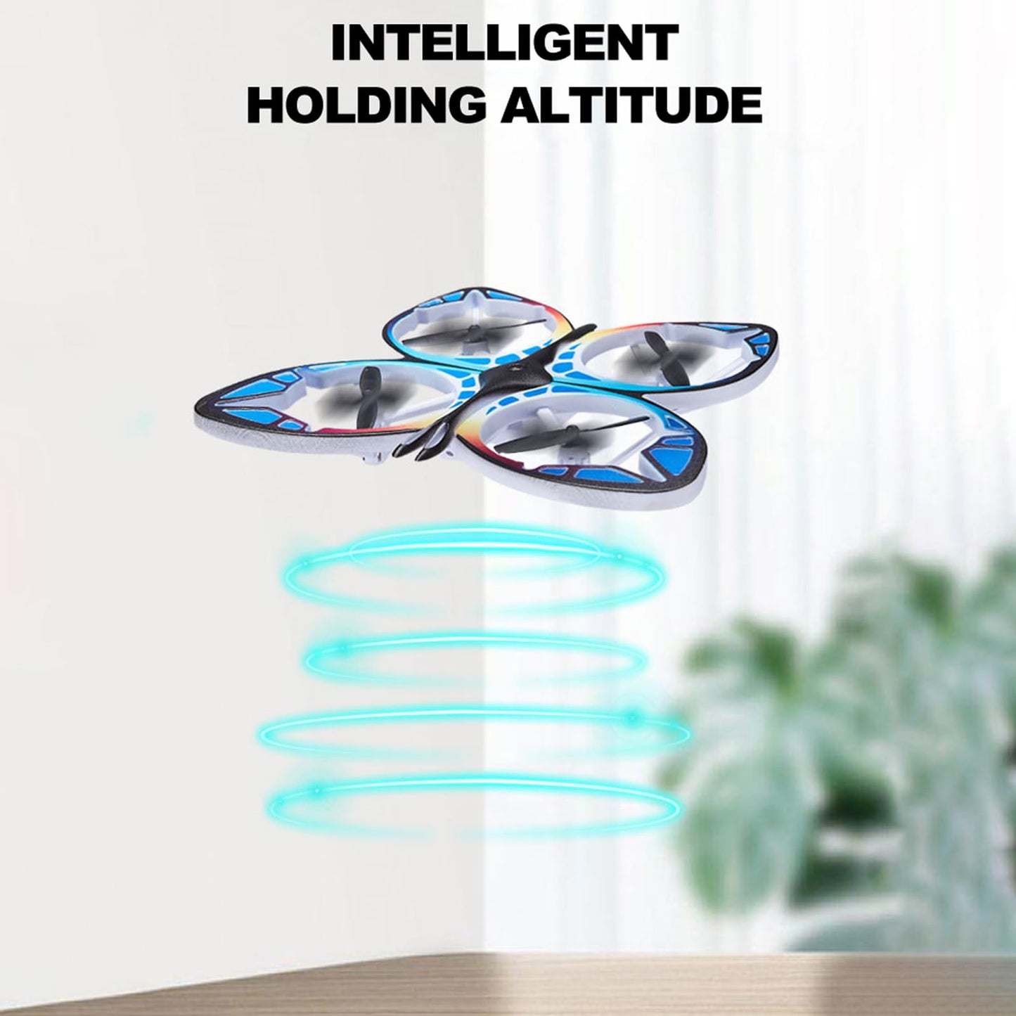 Authticar Mini Drone - RC Butterfly Drone for Beginners with Colorful Light, 3D Flip, Headless Mode, Altitude Hold, Remote Control Quadcopter Gift for Teens Adults