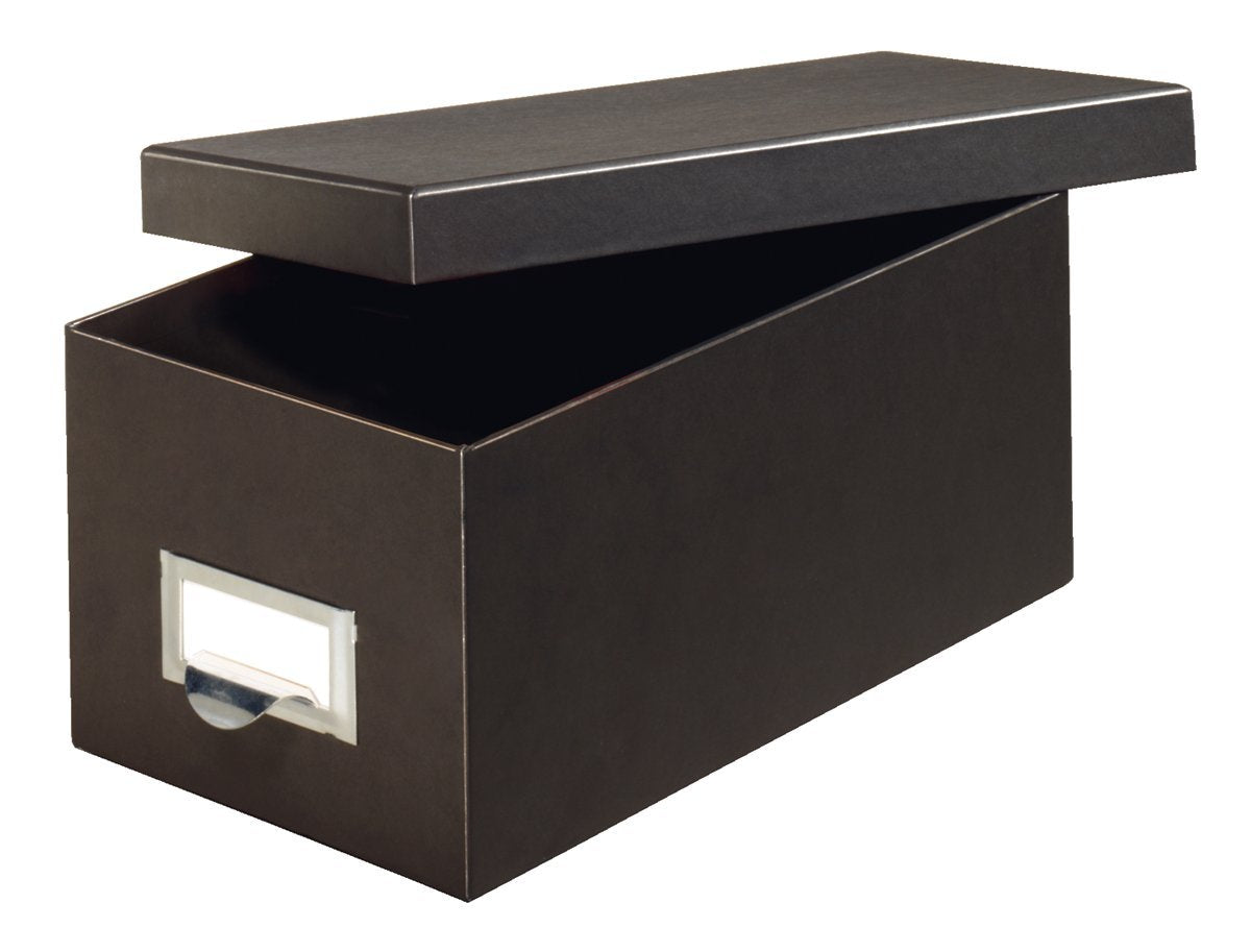 Globe-Weis/Pendaflex Fiberboard Index Card Storage Box, 3 x 5 Inches, Solid Black (3X5BLA)