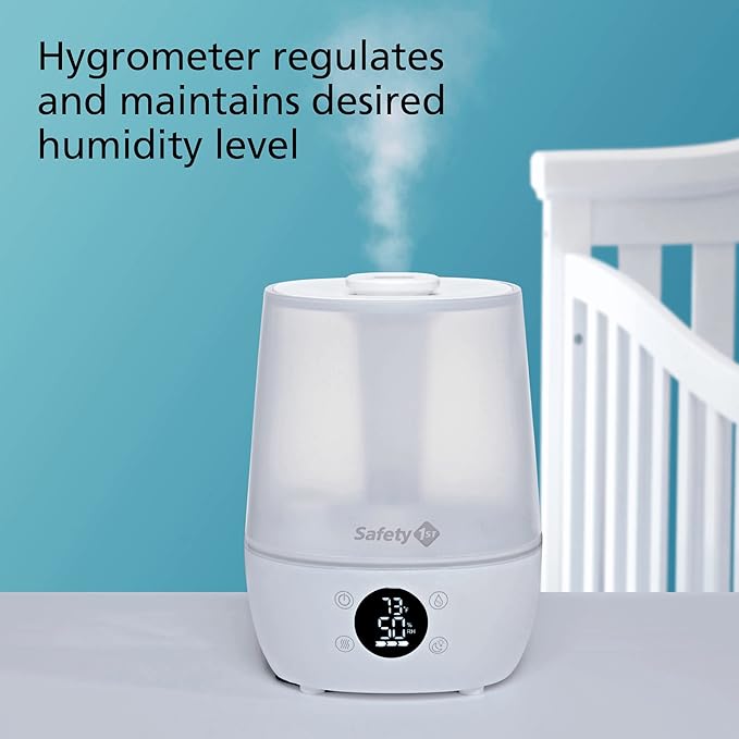 Safety 1st Humid Control Filter Free Humidifier, Detects temperature and humidity levels, White