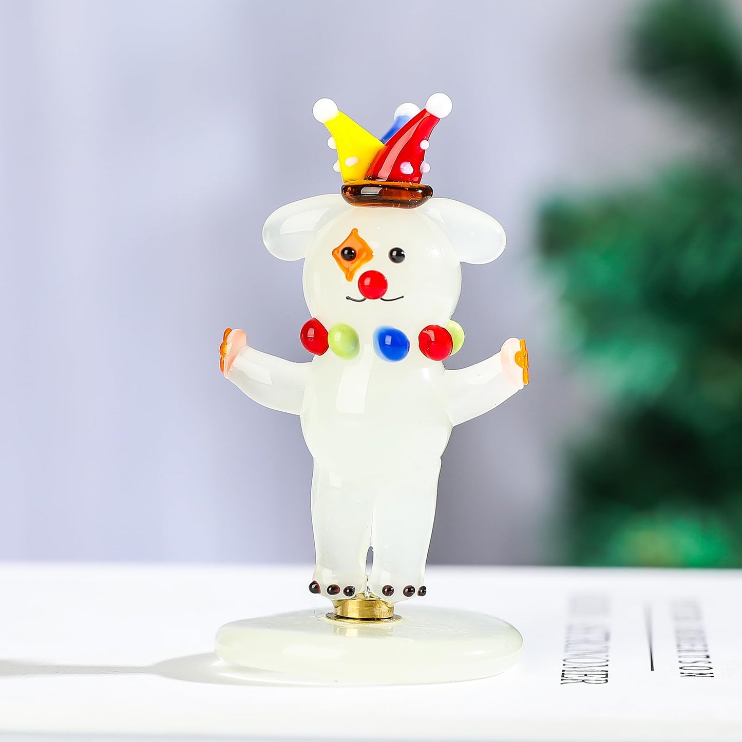 LONGSHENG - SINCE 2001 - Glass Clown Figurines, Rotatable Ornaments, Car Accessories Decorative Statue Collectible Gift