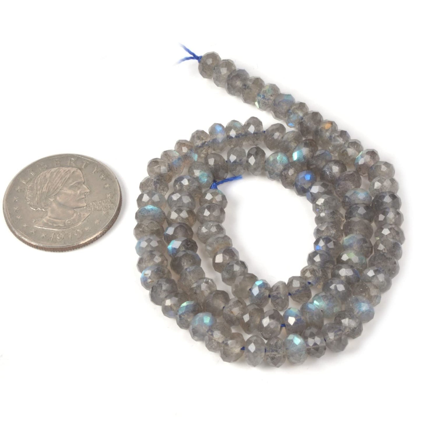 6mm AA Grade Natural Translucent Labradorite Faceted Rondelle Loose Beads 16" 90%+ Flashy Beads