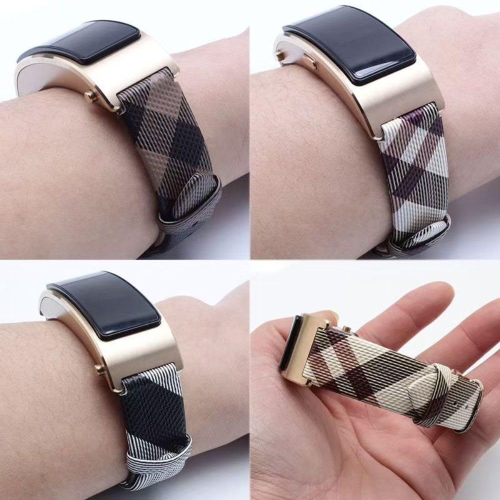 Compatible Watch Strap for Burberry, 14mm/16mm/18mm/20mm/22mm, Genuine Leather Replacement Band, Soft Breathable Fabric with Leather Lining, Free Installation Tool Kit (Beige, 14mm)