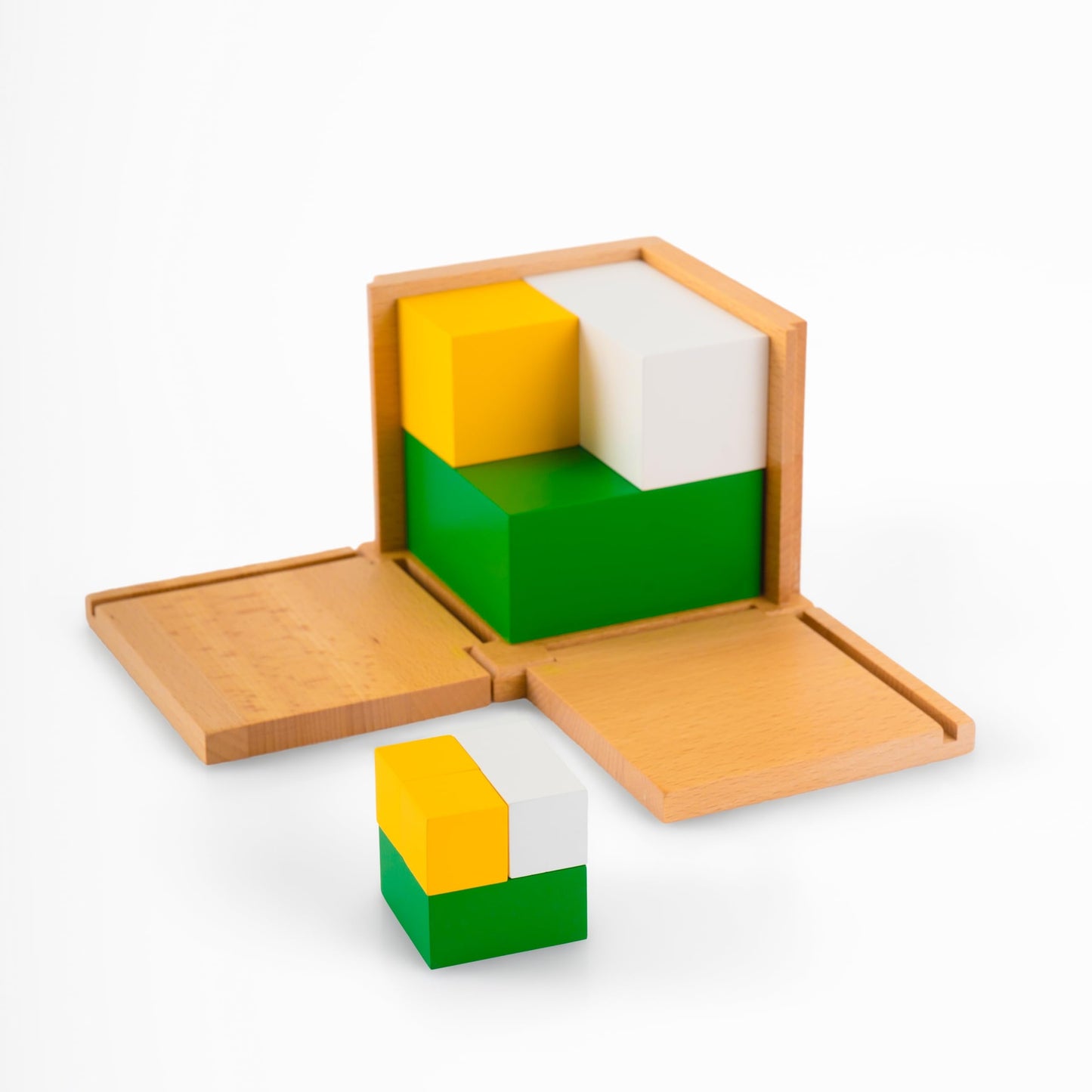 Premium Montessori Power of 2 Cube: Solid Beechwood Doubling Cubes & Chain Set | Educational Brain Toys & Montessori Math Manipulatives for Kids Ages 3-6, Homeschool & Preschool (Power of 2 cube)