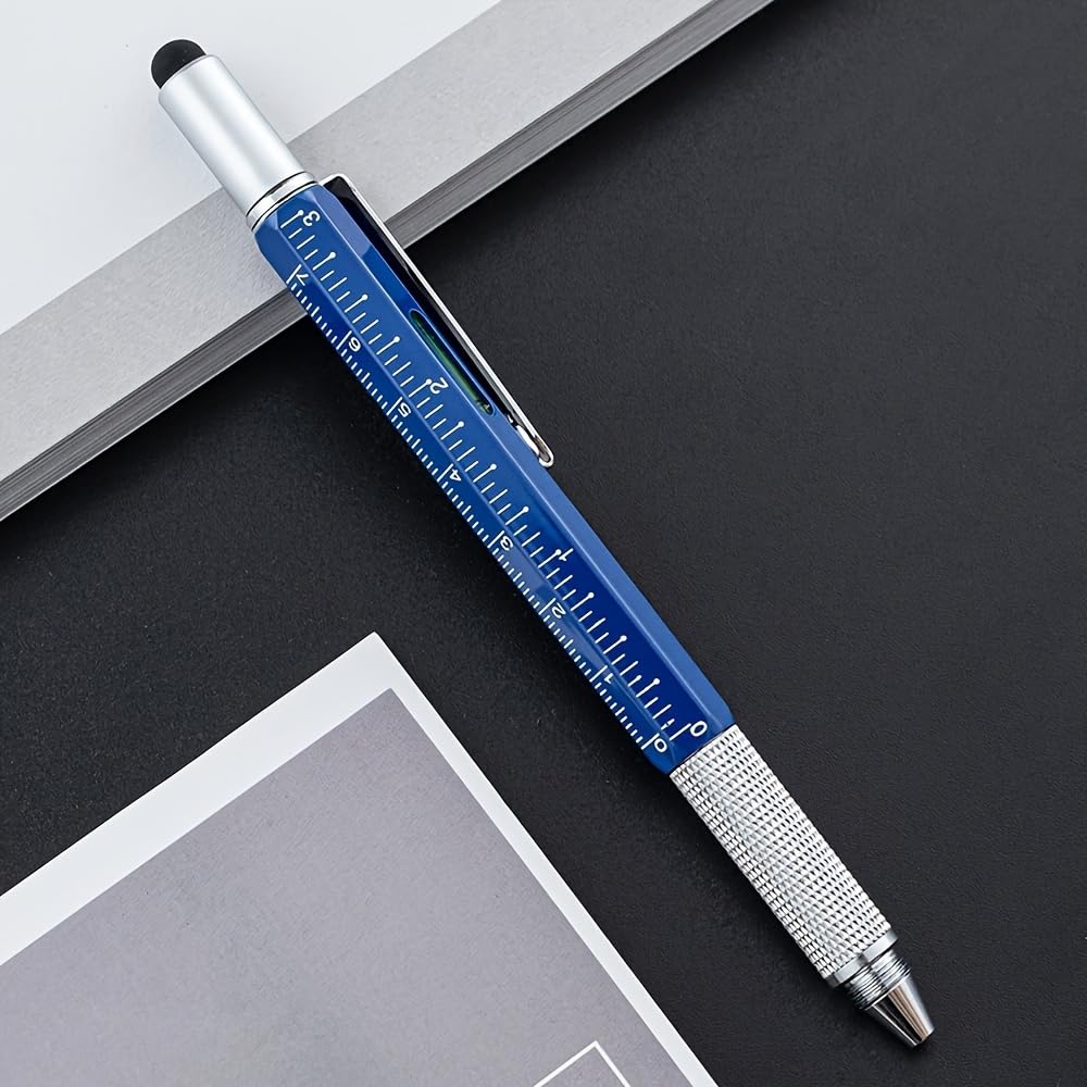 5 Pack Multi Tool Pens, 6-in-1 Gadget for Men with Stylus, Ruler, Screwdrivers, Level & Ballpoint, Unique Dad Gifts for Men Who Have Everything, Father's Day Gift for Husband, DIY Tool Pen Set