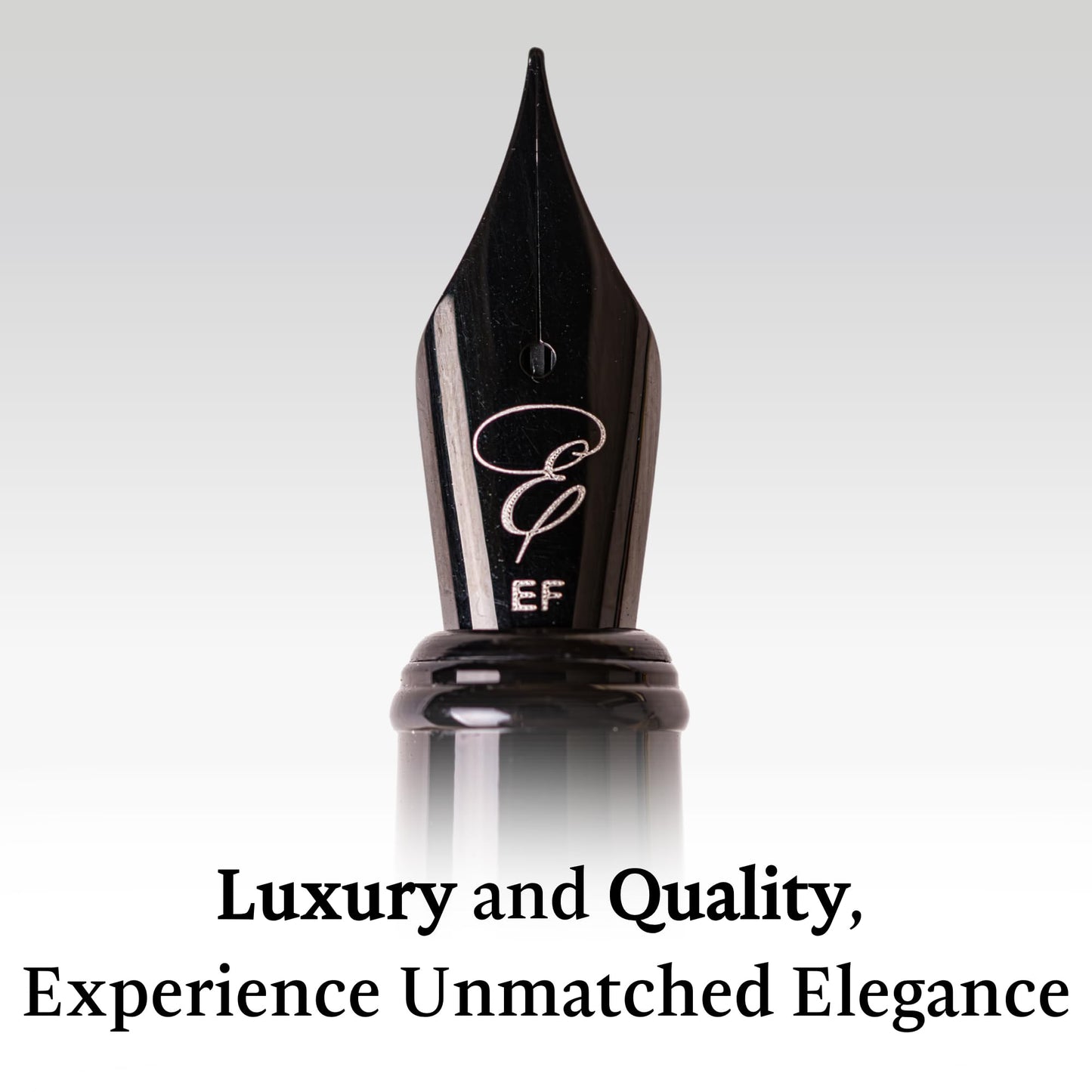Ellington Pens Luxury Wood Fountain Pen Set – Fine Nib - Includes 6 Ink Cartridges, Wooden Pen Gift Box, Ink Converter - Wood Pen For Writing, Calligraphy, Journaling, Drawing (Ebon Elegance)