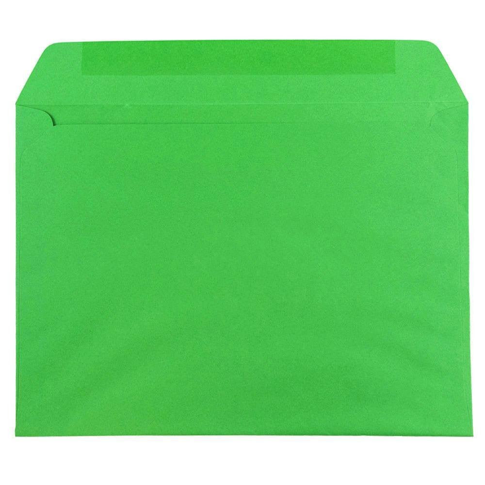 JAM PAPER 9 x 12 Booklet Colored Envelopes - Green Recycled - 25/Pack