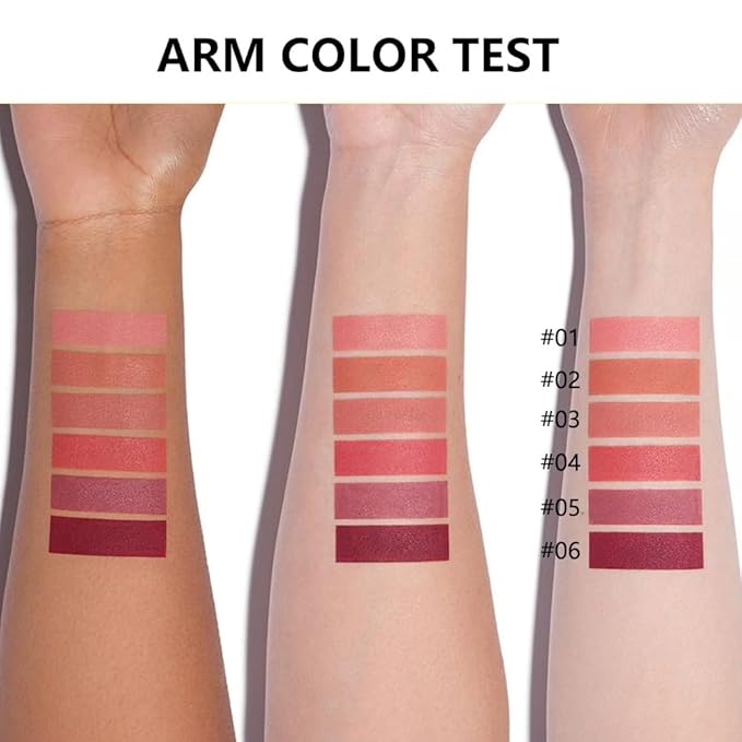 Matte Lipstick Crayon Set for Women, Nude Pink 24 Hour Lipstick Lip Liner Pencil, Neutral Lip Stick Lipliner Long Lasting Waterproof Smudge Proof, Vegan & Cruelty-Free, 03