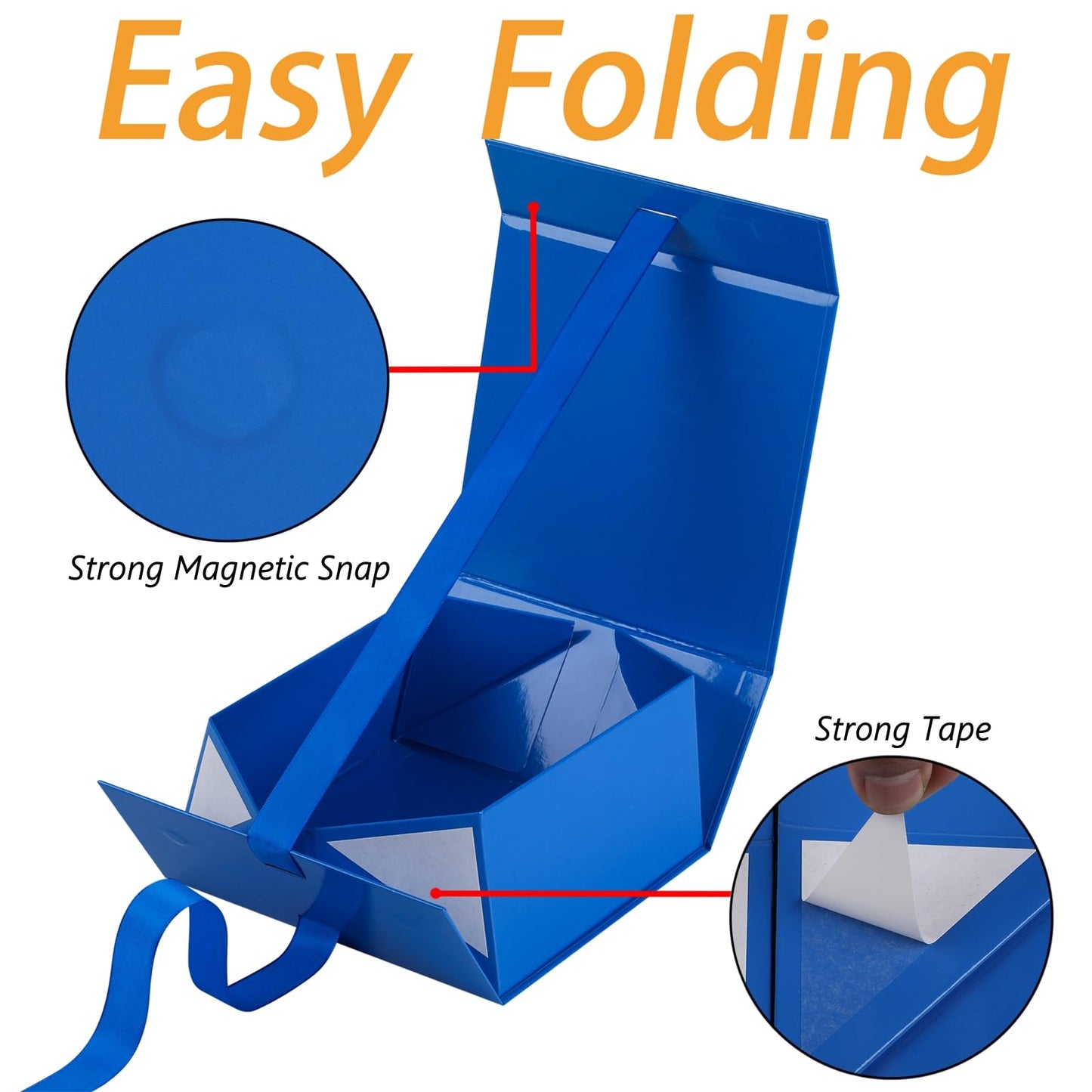 OEMVALATY Blue Gift Box,18x18x6 Inches Gift Boxes with Lids for Presents with Magnetic Closure and Ribbon for Wedding,Storage,Birthday
