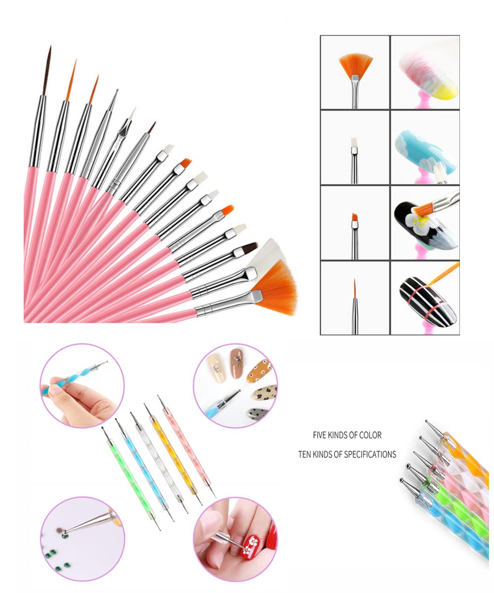 Portable UV Lamp LED Dry Nail Kit Manicure Nail Tool Set,Practical Nail Art Set,Electric Nail Drill with UV LED Nail Light ,3D Art Acrylic Nail Tools