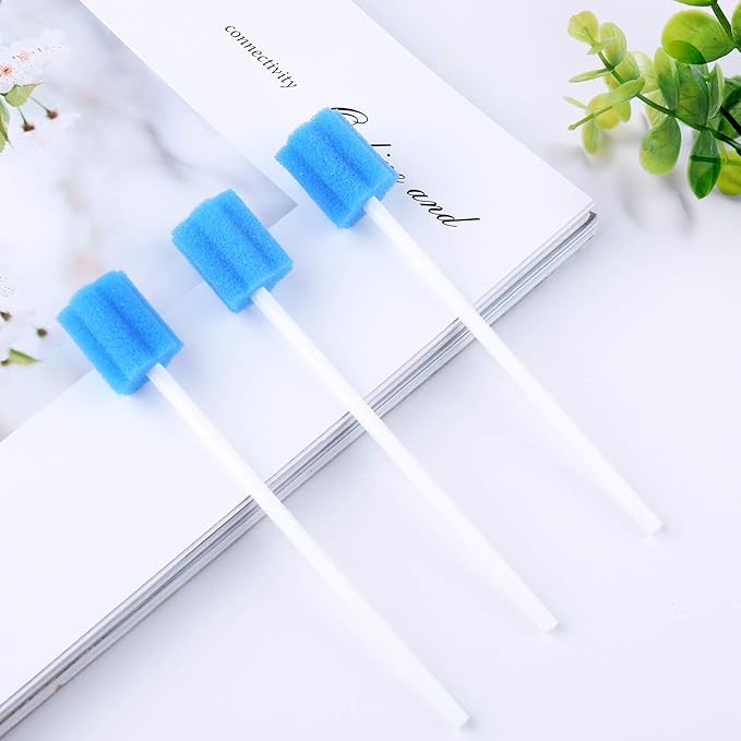 Wellgler's Disposable Oral Swabs, Sterile Sponge Mouth Swabs (250pcs, Blue)