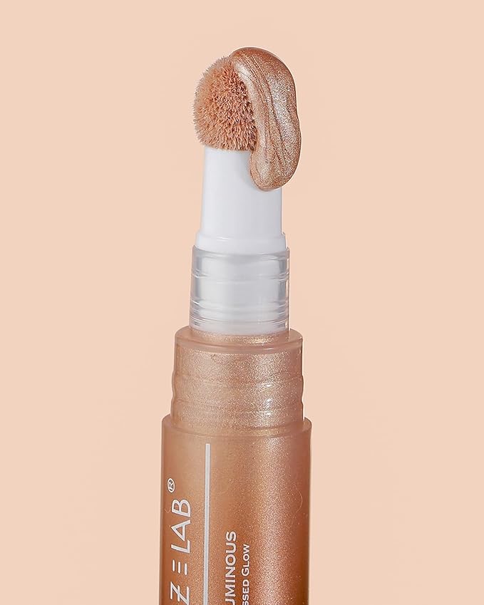 Angelo Glow Liquid Highlighter Wand Champagne – Buildable Illuminating Makeup Stick for Face and Body – Radiant Finish – 6ML/0.21FL.OZ，PACK OF 1