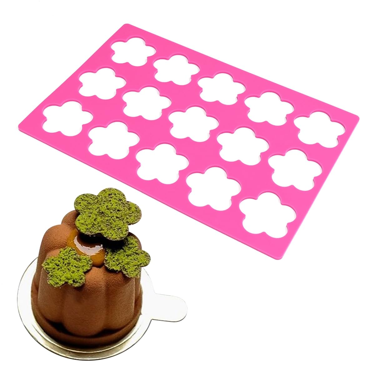 mostsom 3D Hollow Out Lace Mold Triangle Shape Chocolate Mold Silicone Mould Sugarcraft Cake Decorating Tool For DIY Dessert Decoration (C_ Flower)
