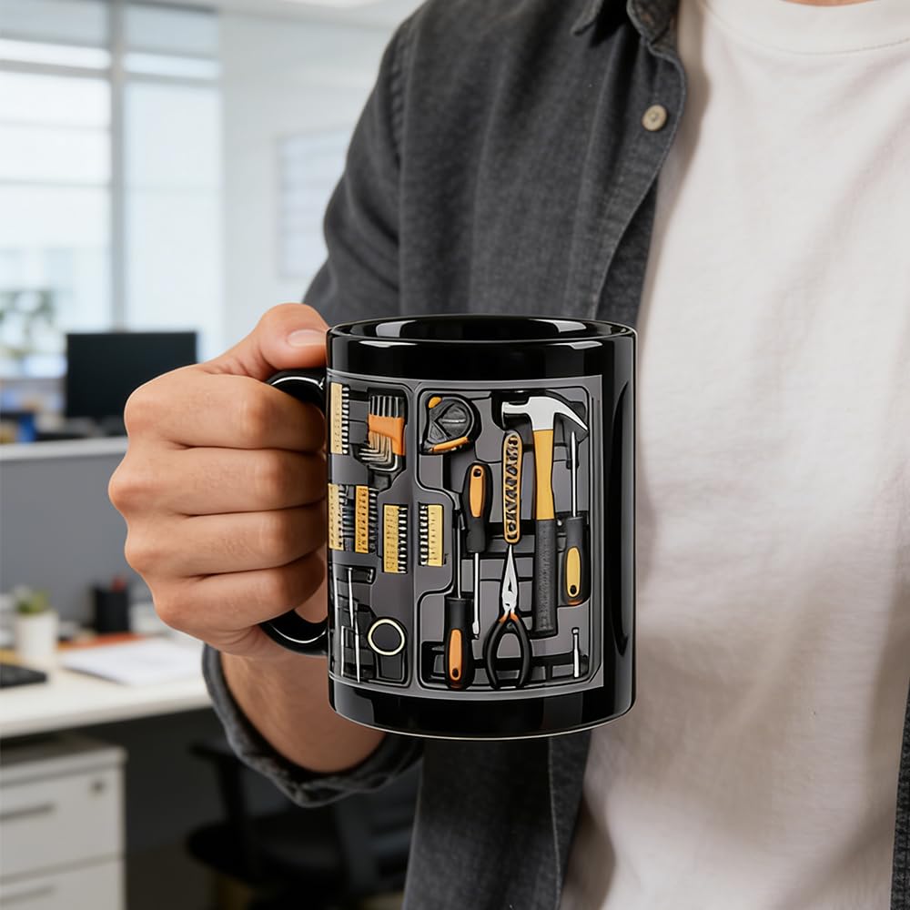 Mechanic Coffee Mug,Mechanic Toolbox Mug,Toolbox Coffee Mug,Tool Box Coffee Mugs,Tool Kit Mugs,Mechanic Mugs for Men,an Unique Gift for The Repair Technician. (2 PCS)