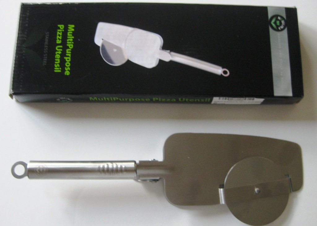 NewlineNY Multipurpose Pizza Cake Cutter Wheeler and Tong 3-in-1 Utensil Knife