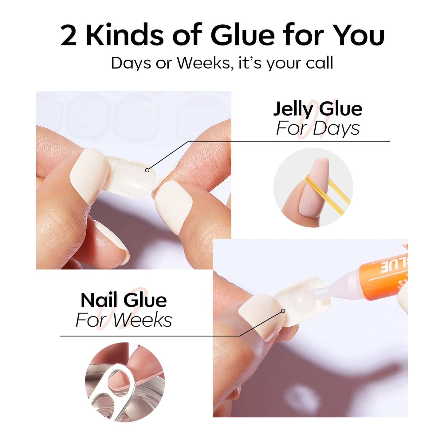 Modelones Extra Short Press on Nails, Red French Squoval Fake Nails, Reusable Nail Kit with Nail Glue Adhesive Tabs Mini Nail File, Nails Press Ons 32Pcs 16 Sizes