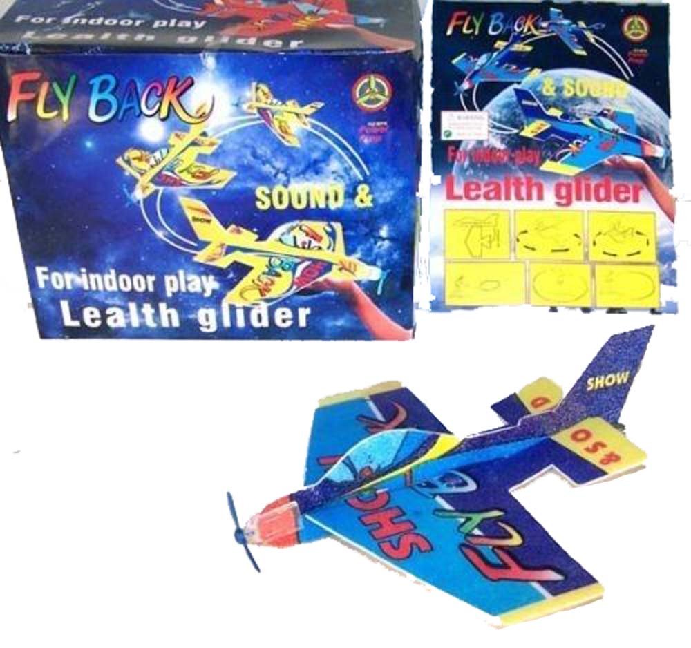12 Pieces ( 1dozen ) Bulk Lot of Toy Fly Back Toy You Styrofoam Stunt Glider Airplanes with Sound Propeller