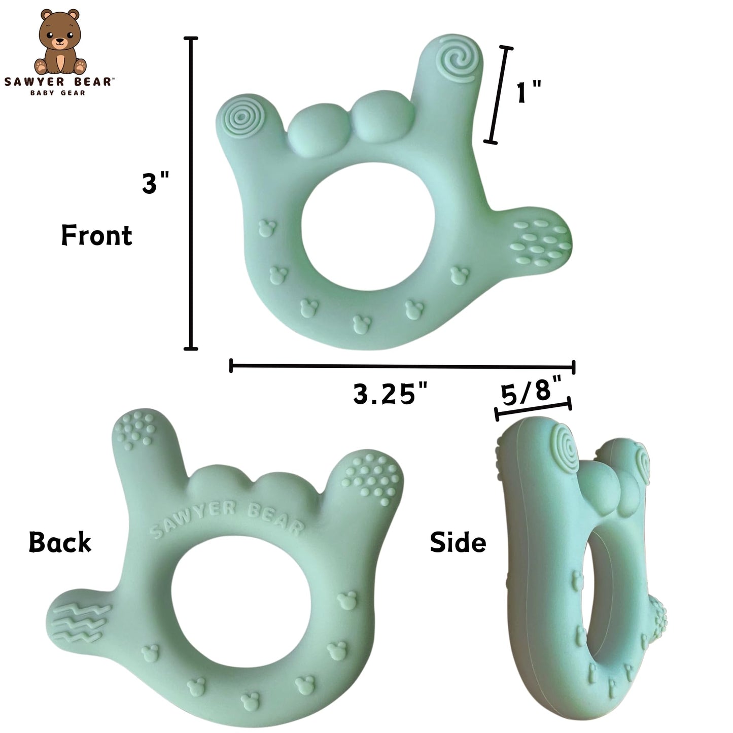 Silicone Hand Teether - I Love You Baby Teething Toy 0-12 Months | BPA - Free Toddlers Teething Relief | Massaging Teethers for Babies 3-6 Months | Infant Toy Teether 6-12 Months - Baby Gift