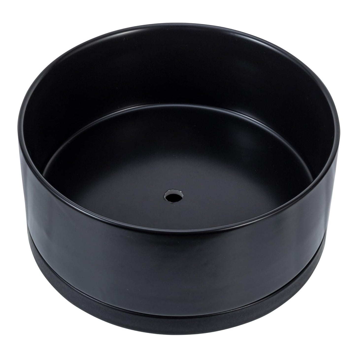 MyGift 8 Inch Black Ceramic Succulent Planter Pot - Decorative Flower Plant Bowl with Removable Saucer