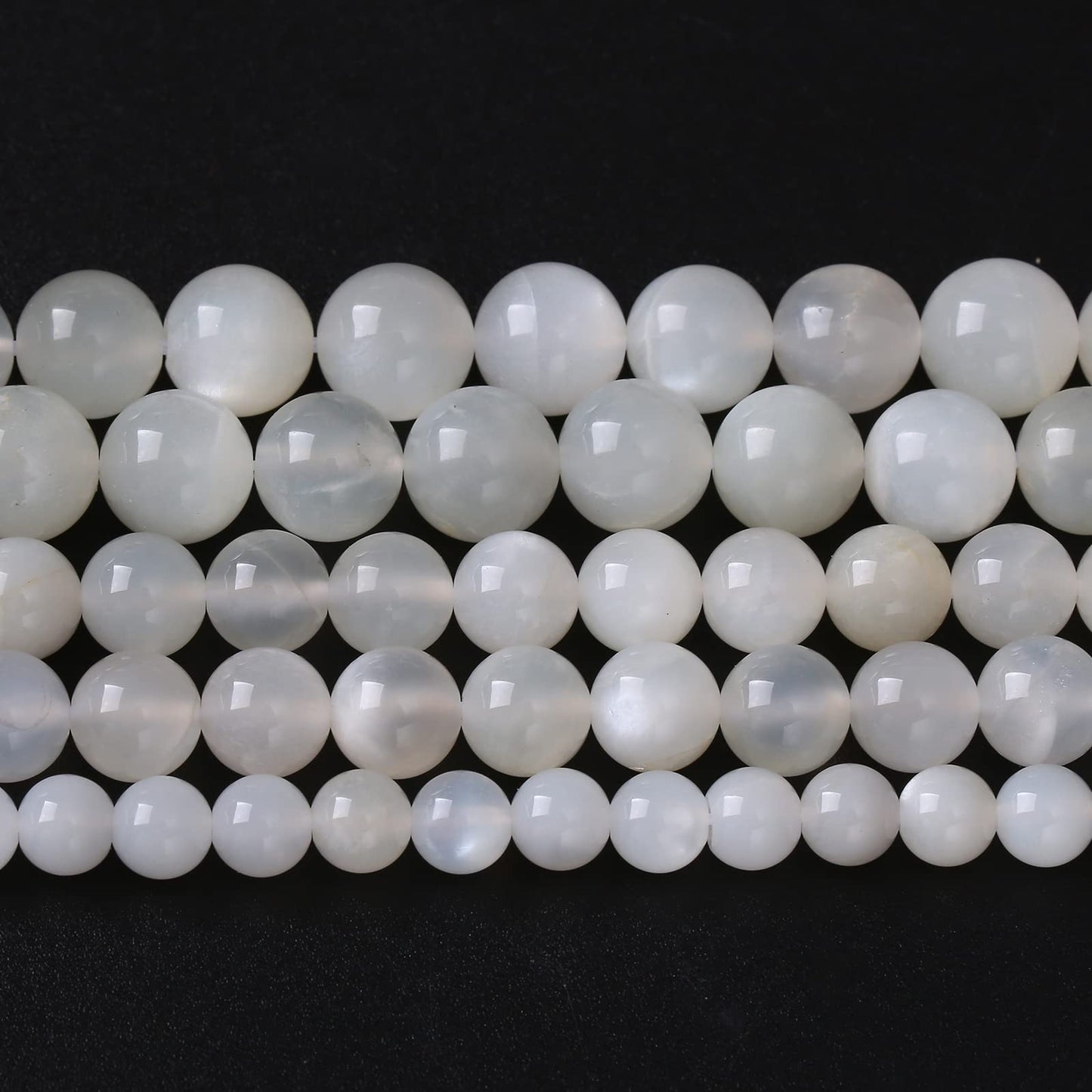 4MM 88PCS Natural White Moonstone Gemstone AAA Grade Crystal Spacer Loose Beads for Jewelry Making DIY Bracelet 15 Inches 1 Strand