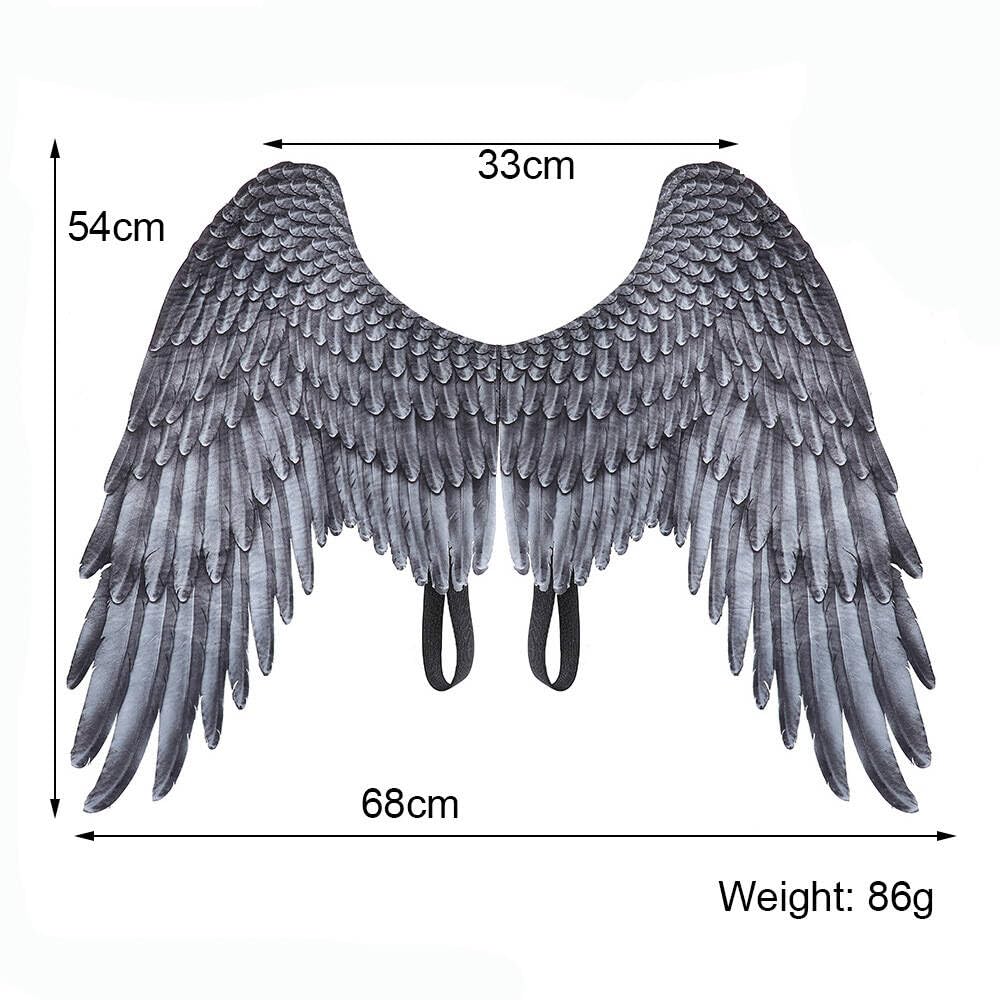 Himine Non-Woven Fabric Festive Party Angel Wings Suitable for Child Decorative Wings (Black)