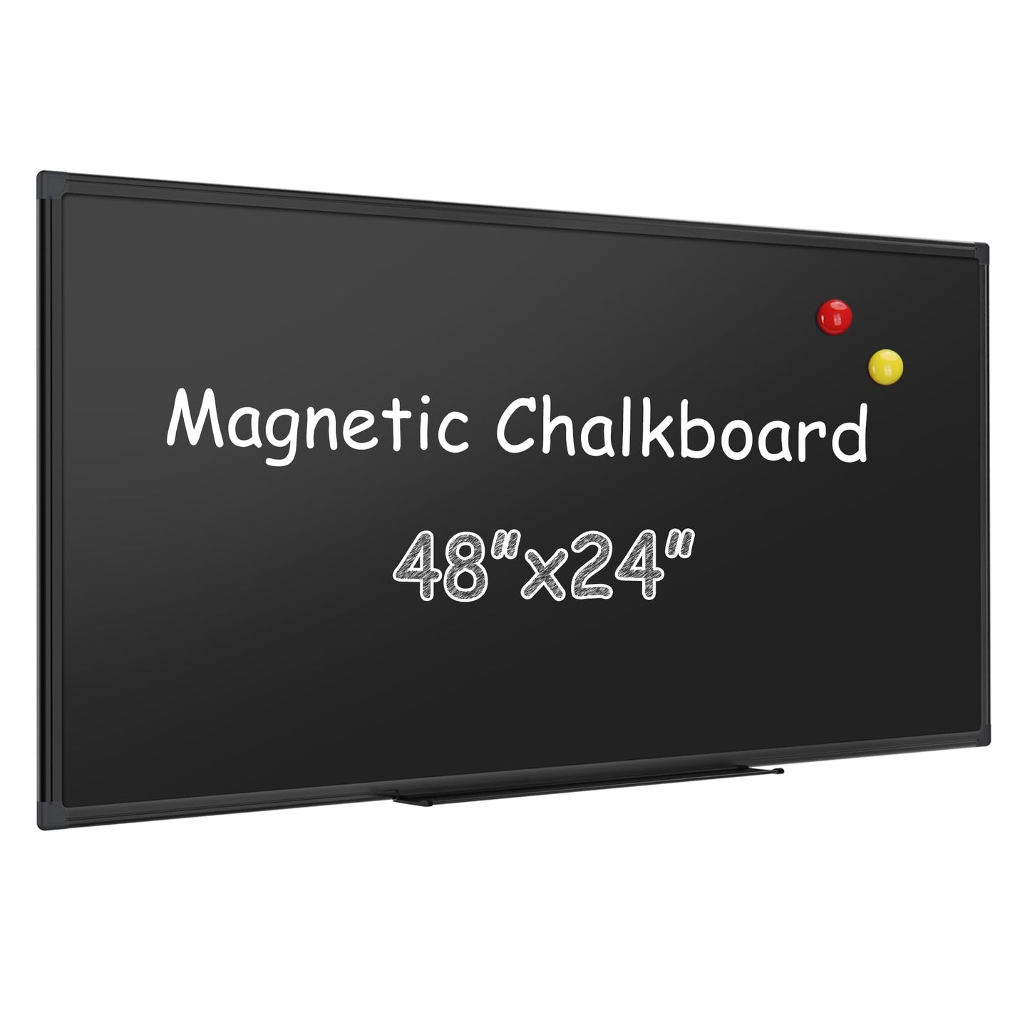 SELEAD Magnetic Chalkboard 48 x 24 Inches - Black Aluminum Frame Chalk Board Words Sign Wall Decor Plaque for Business, Menu, School, Office - Magnet Bulletin Display Board Pizarra
