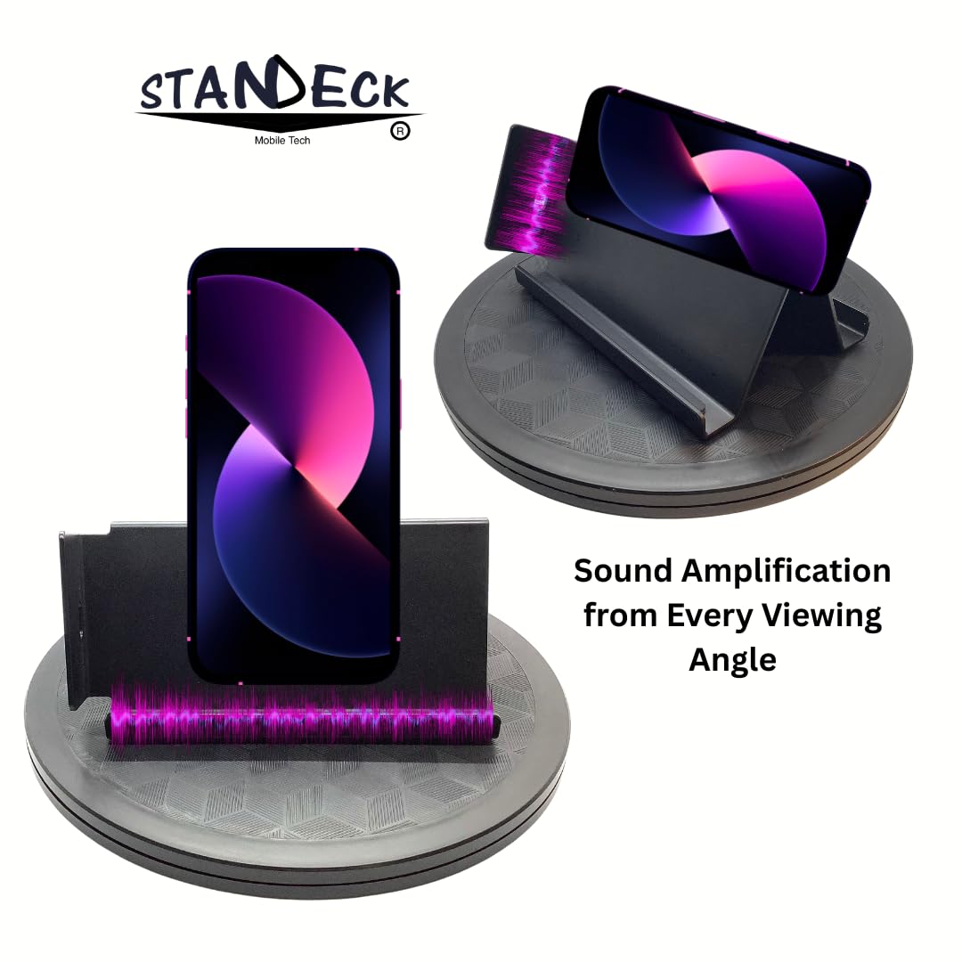 STANDECK A Modern 10 inch Turntable. Plastic, Black for multitasking and optimal viewing.