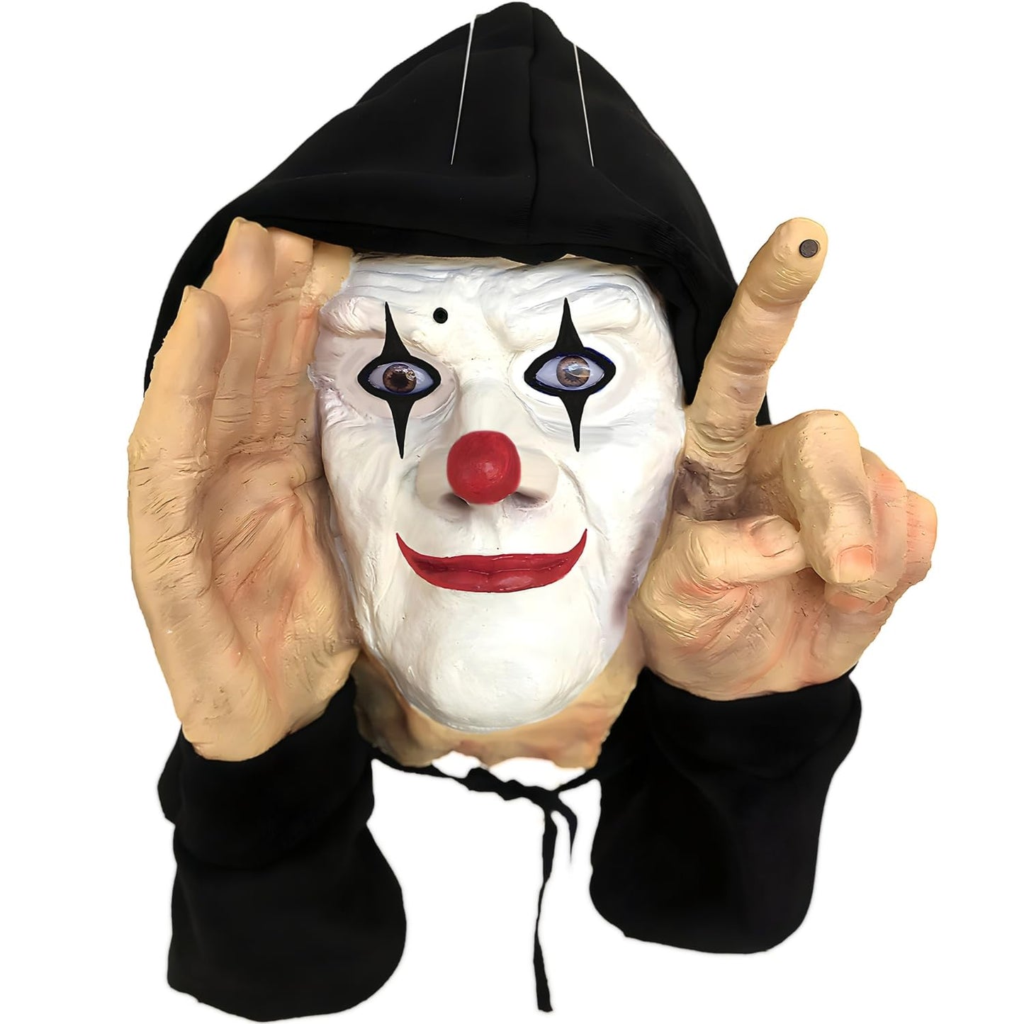 Scary Peeper Tapping Clown Halloween Decoration - 8" x 12" x 12" (1 Pc.) - Scary Realistic Design - Perfect for Halloween Parties, Haunted Houses, & Pranks