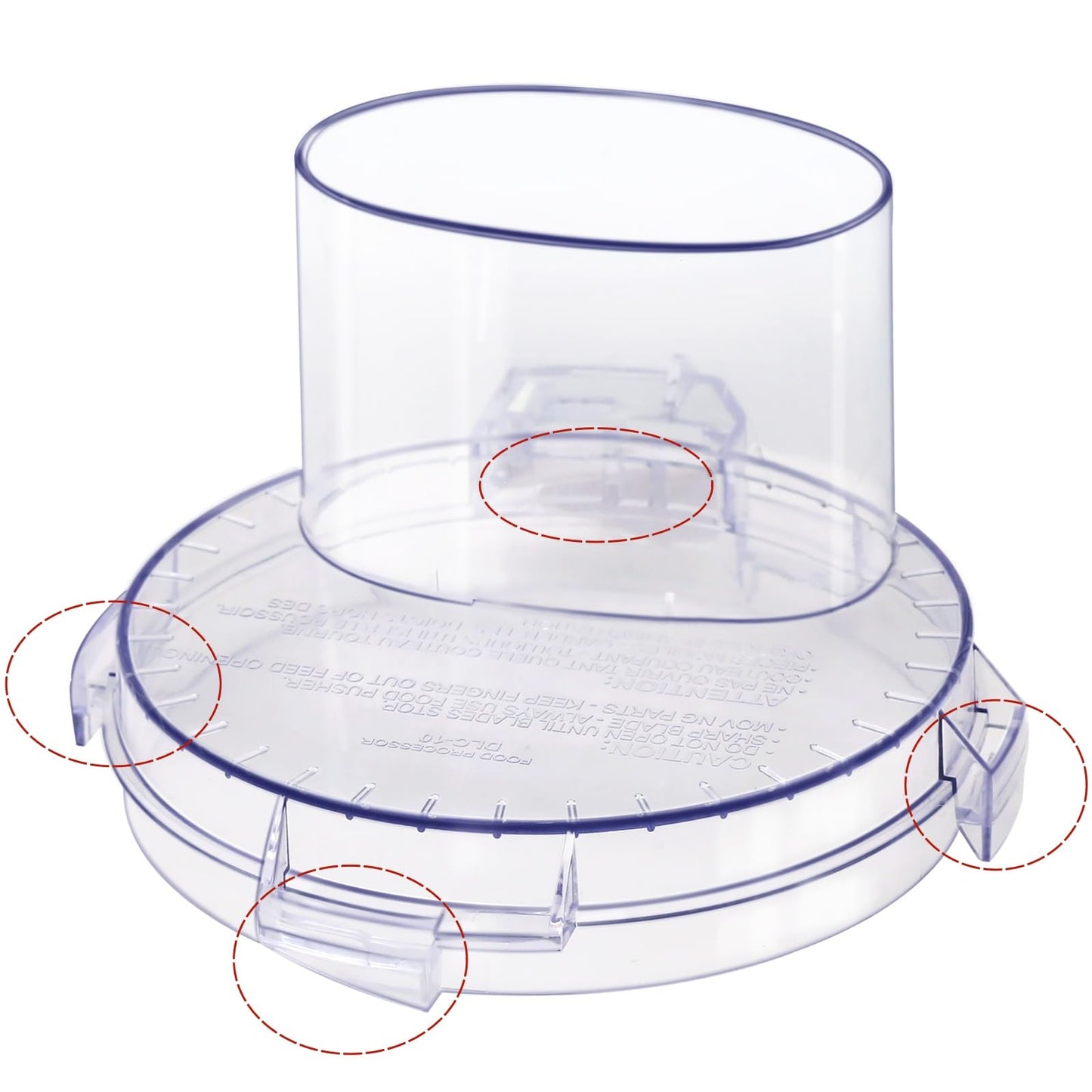 DLC-10 Series Work Bowl Cover 7-Cup DLC-117BGTXT-1 Food Processor Replacement Parts for Tritan Cuisinart,This Cover Features 4 Tabs On The Bottom Rim,Will Only Work With a Tritan Workbowl