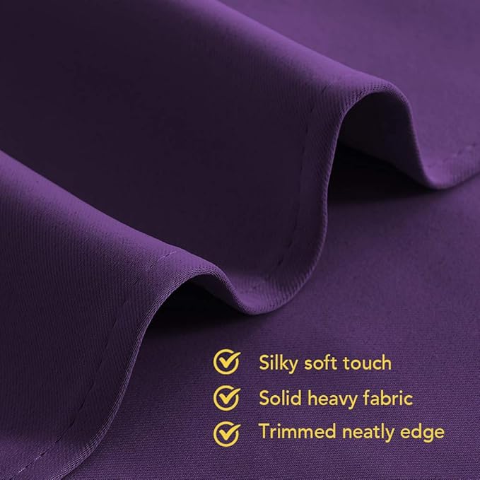 NICETOWN Room Darkening Draperies Window Curtain Panels, Royal Purple, 2 Panels, W60 x L84 -inch, Thermal Insulated Grommet Room Darkening Curtains for Bedroom