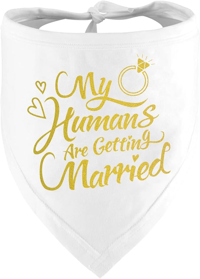 Engagement Gift, My Humans are Getting Married Dog Bandana, Wedding Photo Prop, Pet Scarf, Dog Engagement Announcement, Pet Accessories (Pink)