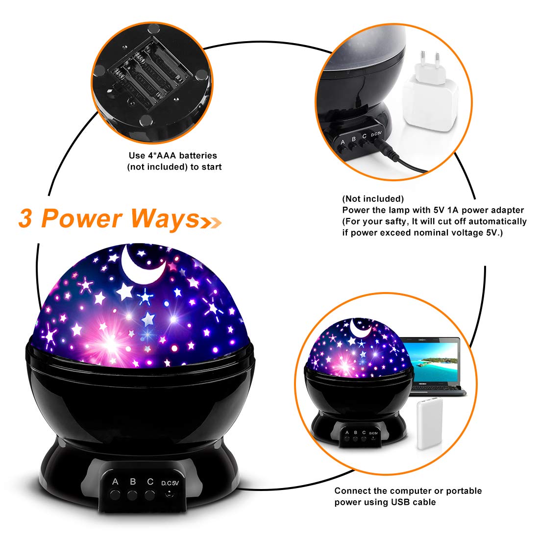 Star Projector Night Light for Kids, 360° Rotating Star Lights for Bedroom, Kid Night Light Projector, Ceiling Light Projector for Kids Room, Birthday Gift for 3 4 5 6 7 8 Year Old Girls Boys