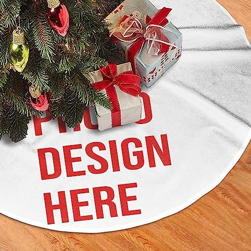 Custom Tree Skirts Prints Photo Picture Logo 30", Christmas Tree Cloth Mats Trees Skirts for Decor Gift, Home Decoration