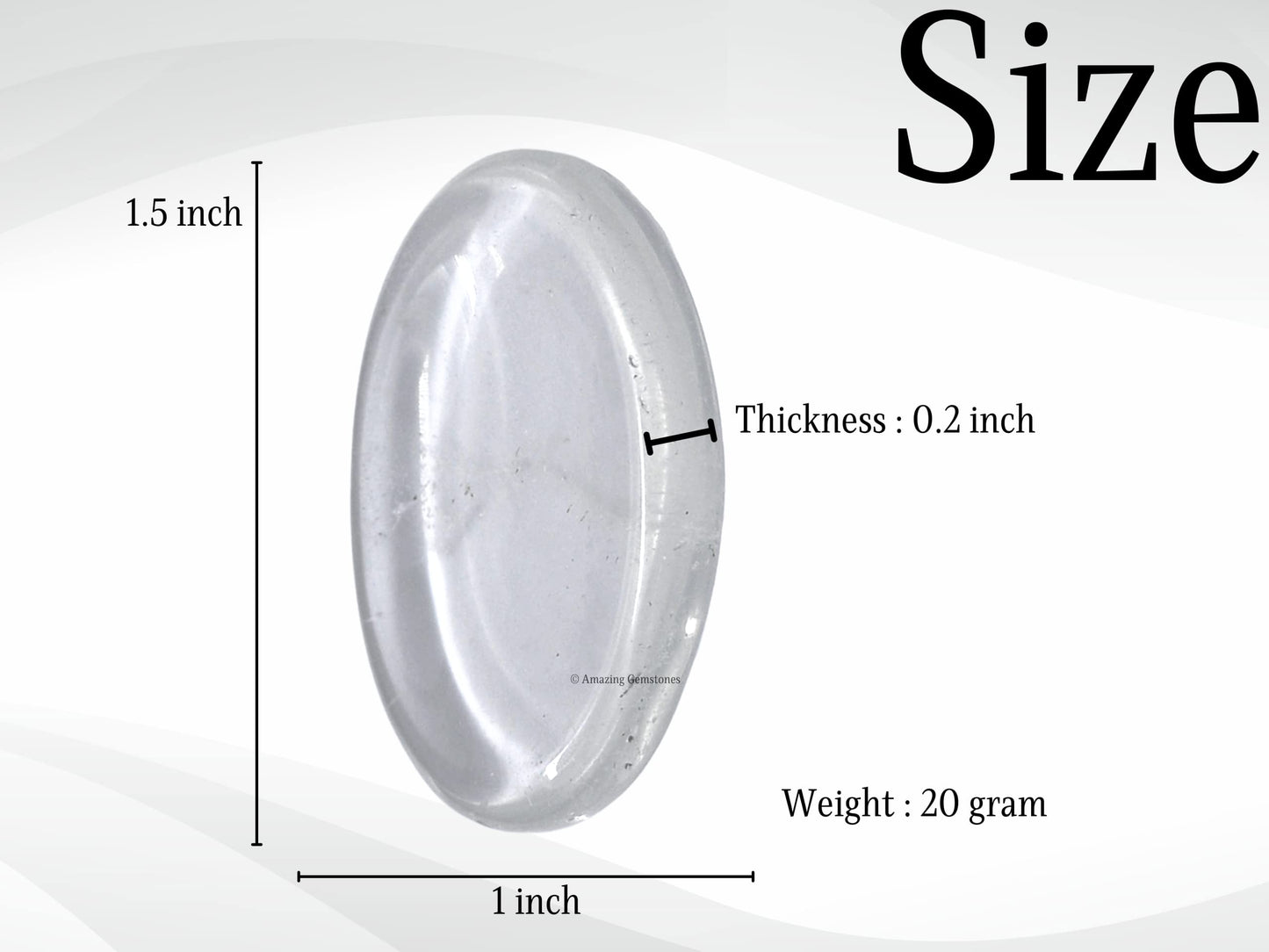 Amazing Gemstone Clear Quartz Crystal Worry Stone Crystals and Healing Stones - Worry Stones for Stress Relief Gift - Piedra Crystal Fidget for Meditation - Unique Stocking Stuffers and Birthday Gift