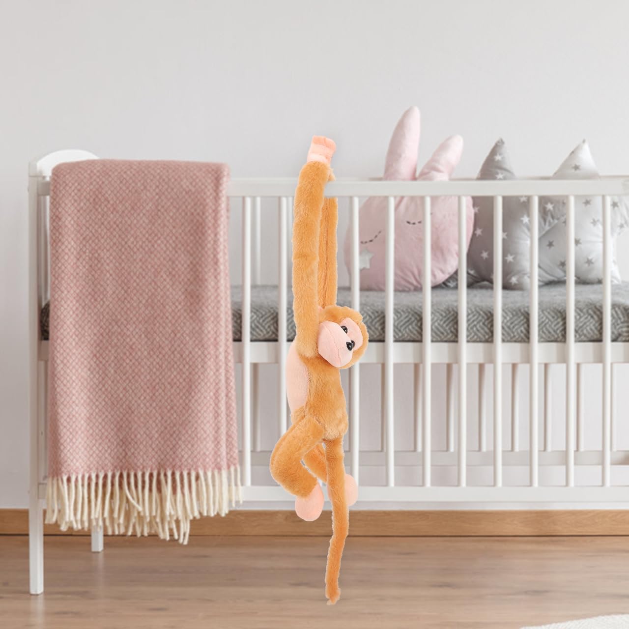 Abaodam 2Pcs Hanging Monkey Plush Monkey Stuffed Animal Cute Toy for Christmas Jungel Theme Birthday Party Favors Decorations
