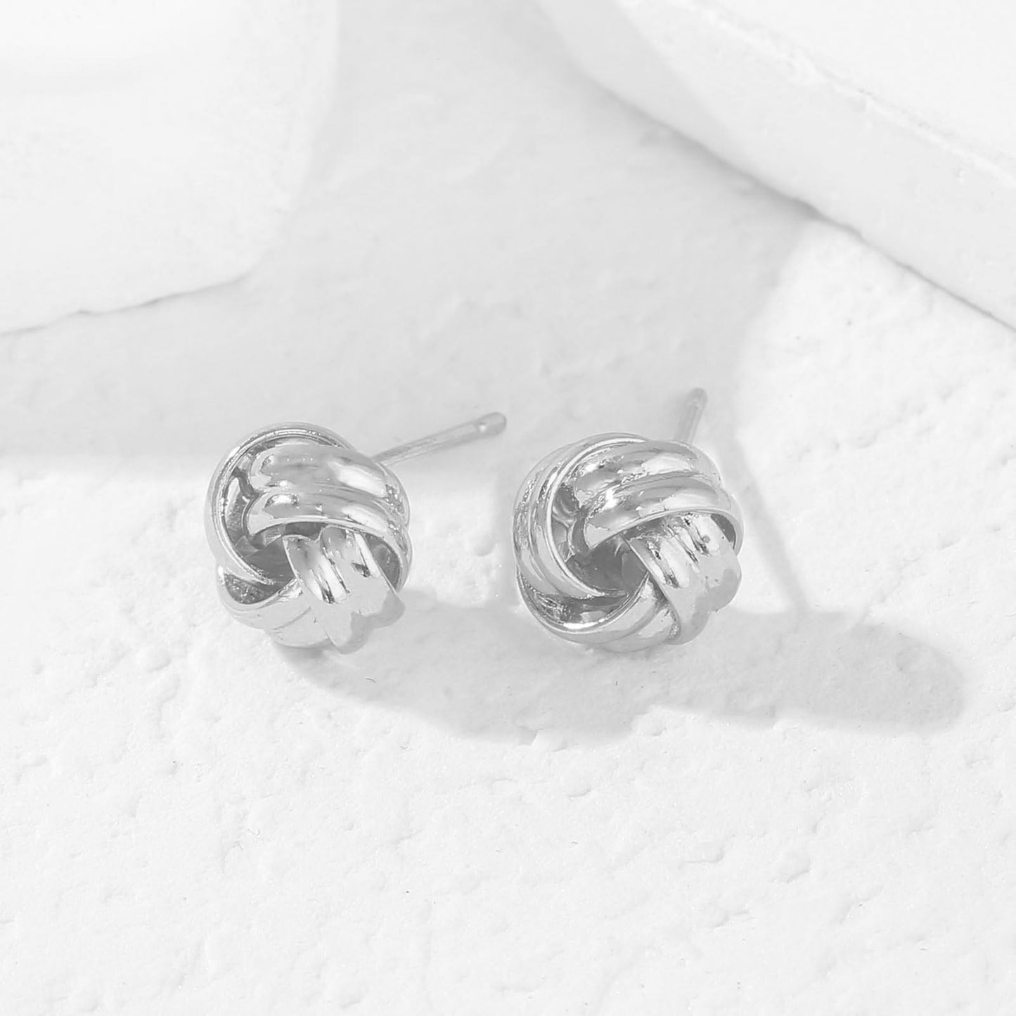 Silver Earrings Stud for Womens Small Knot Earrings Love Knot Earring Jewelry