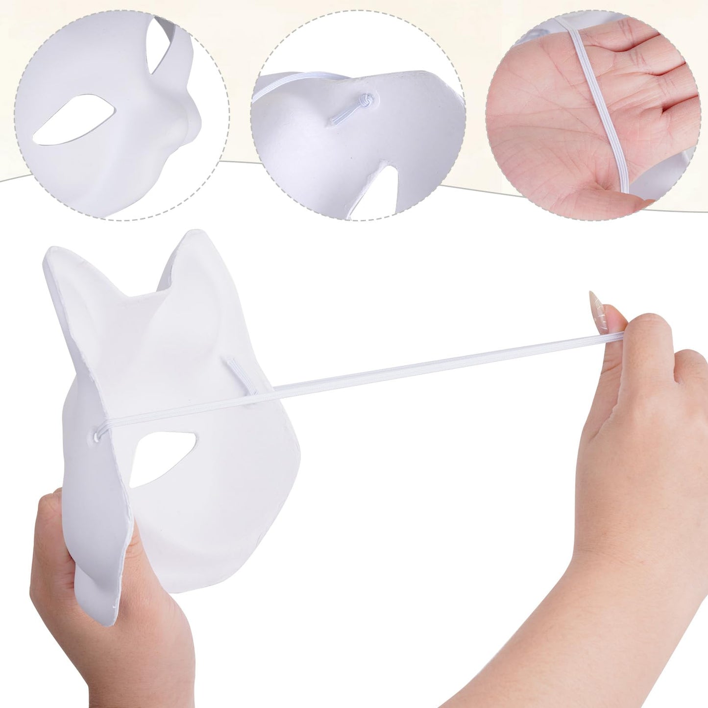 Yookat 12 Pieces Paper Art Masks White Craft Masks Paintable Paper Mask Mardi Gras Masquerade Mask