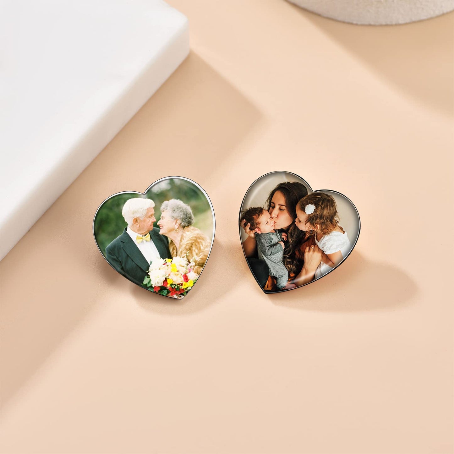 Custom4U Personalized Wedding Pin for Groom Memorial Picture Brooch Pins Boutonniere Photo Charm