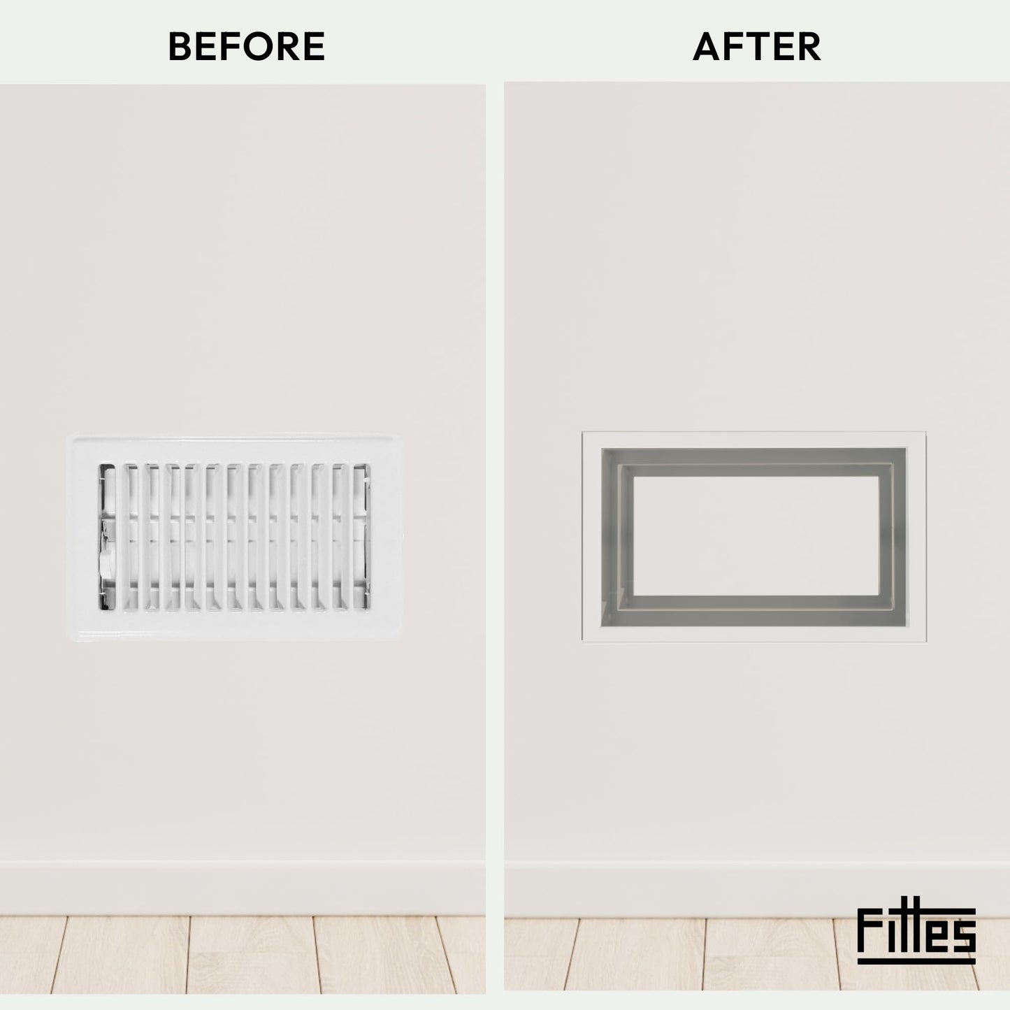 Fittes Framed Wall Vent [Lite+] - 6"x12" - Cotton White - 1 Pack