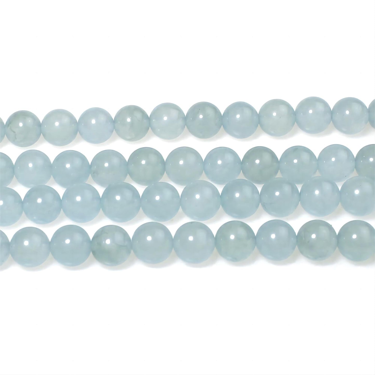 MJDCB Stone Beads 8mm 43pcs Round Grey Blue Jade Loose Gemstone Bead Charms for Jewelry Making Bracelet Necklace Earring Pendant