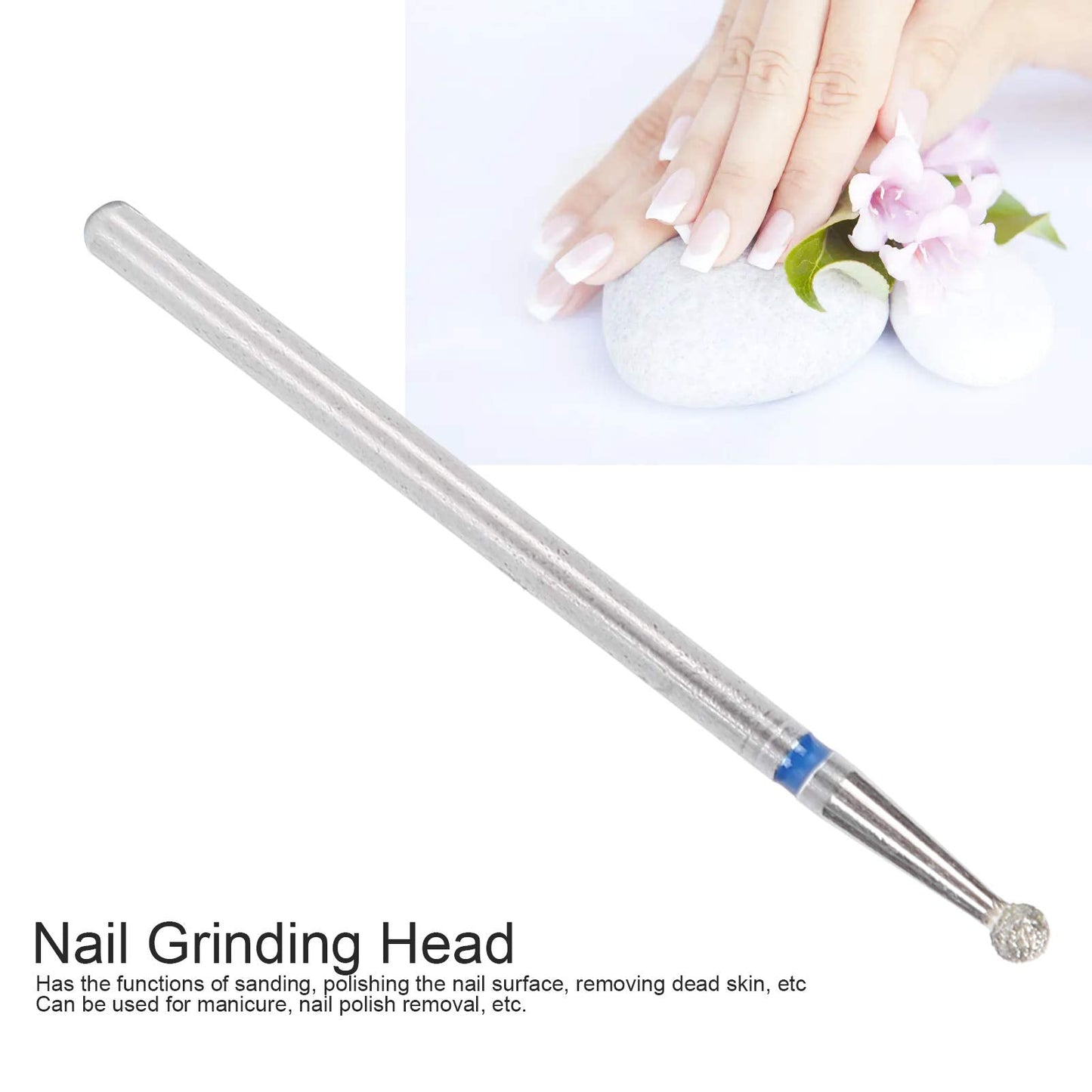 Practical Nail Drill Bits, 50Pcs Nail Polishing Grind Head Replacement Accessory Manicure Tool For Acrylic Gel Nails Cuticle Clean Pedicure (M2-2.3mm)