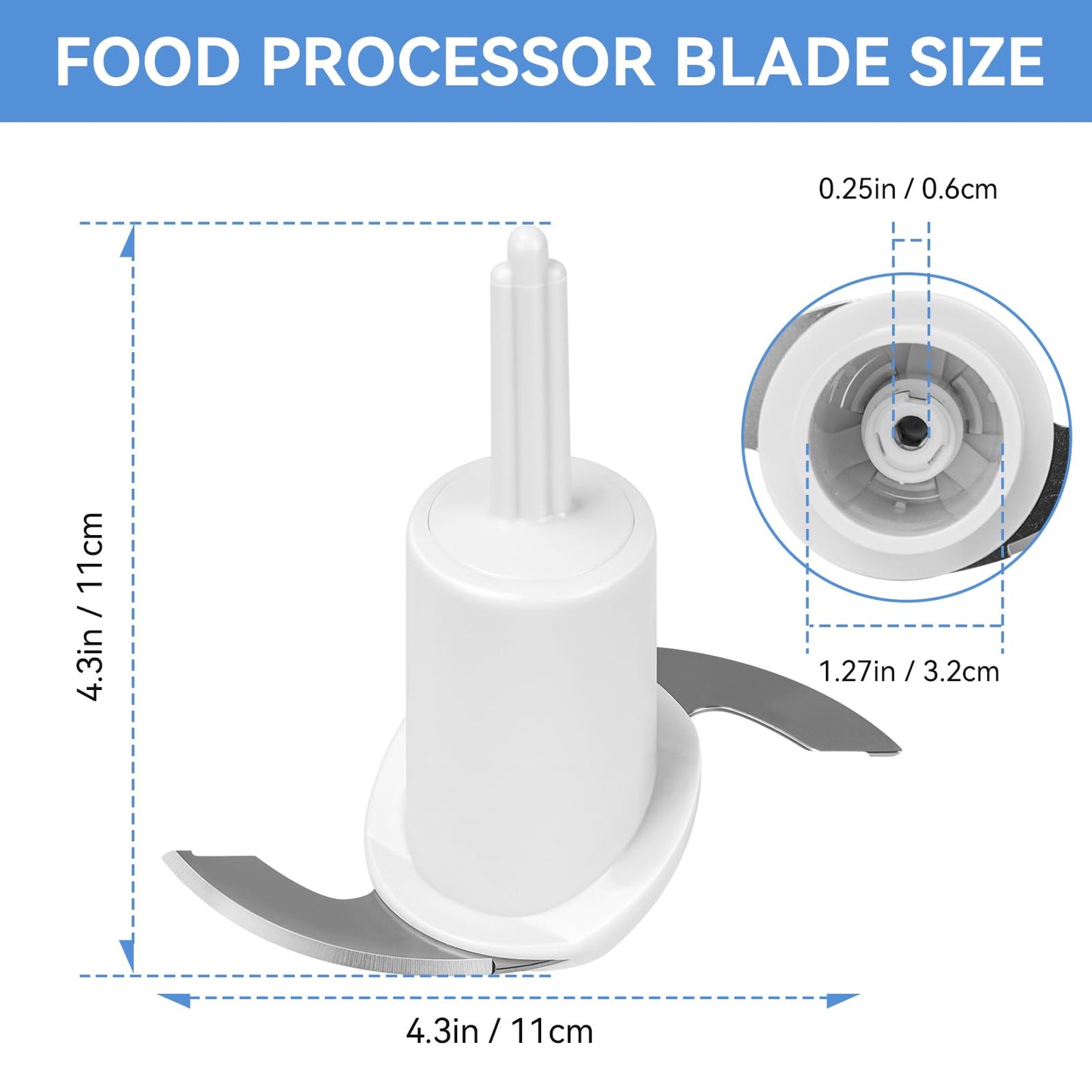 CH-4CB Chopping Blade for Cuisinart Blade Replacement Parts, Food Processor Blade Fits for Cuisinart 4 Cup Chopper/Grinder CH-4, CH-4BK & CH-4DC Only