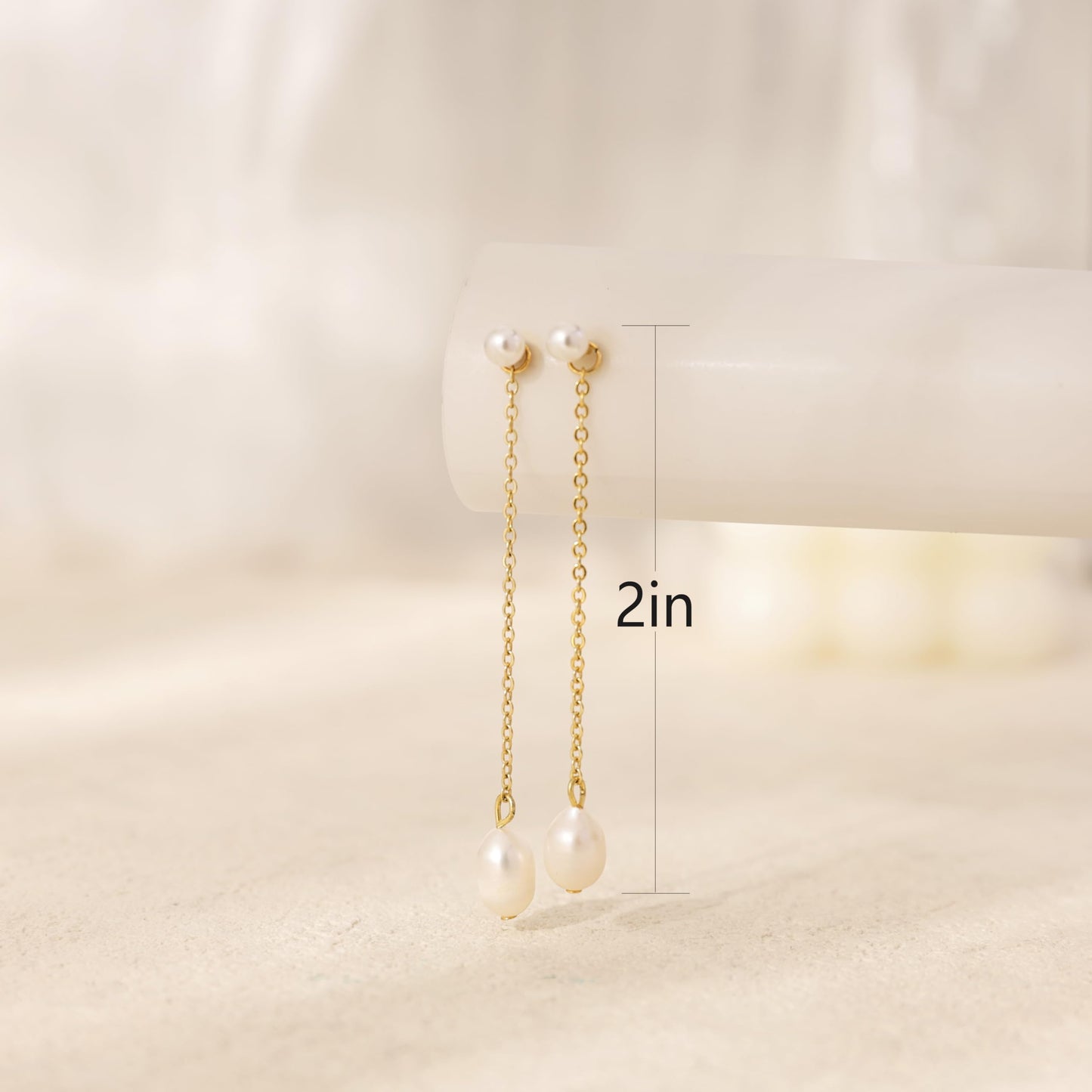 SELFROSE Pearl Dangle Earrings for Women,Trendy Pearl Drop Earring 14k Gold Plated Dainty Wedding Earrings