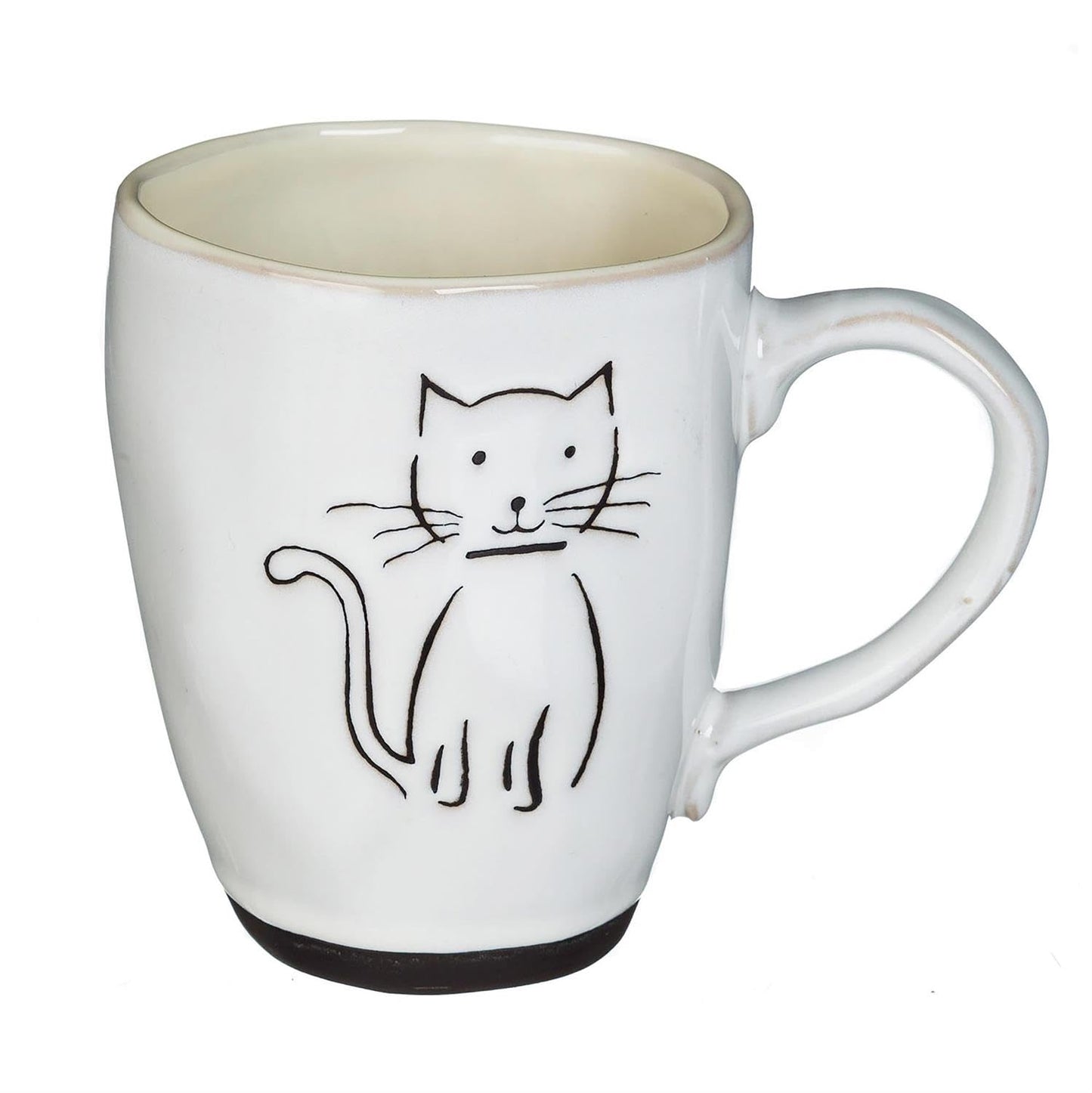 Cypress Home Pet Cat Ceramic Cup Gift Set Includes Mouse Cat Toy for Your Furry Friend Gift for Cat Lovers Kitty Mug - 6 x 4 x 5 Inches